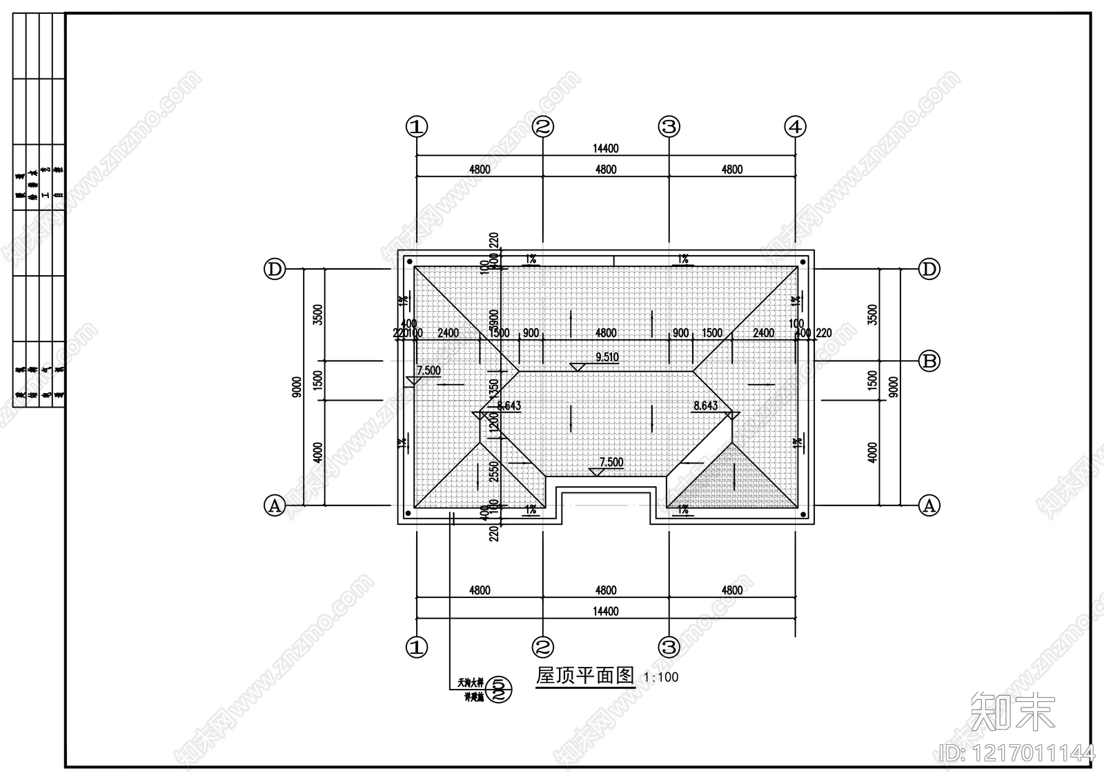 新中式别墅建筑cad施工图下载【ID:1217011144】