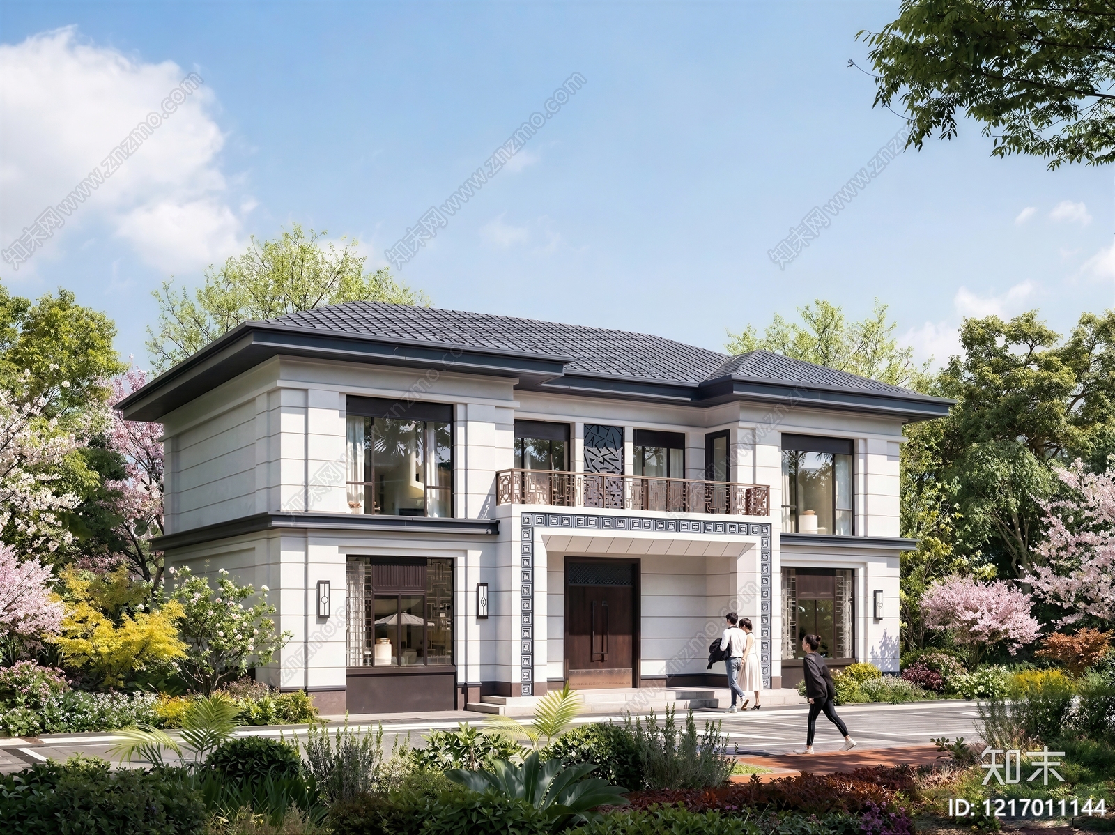 新中式别墅建筑cad施工图下载【ID:1217011144】