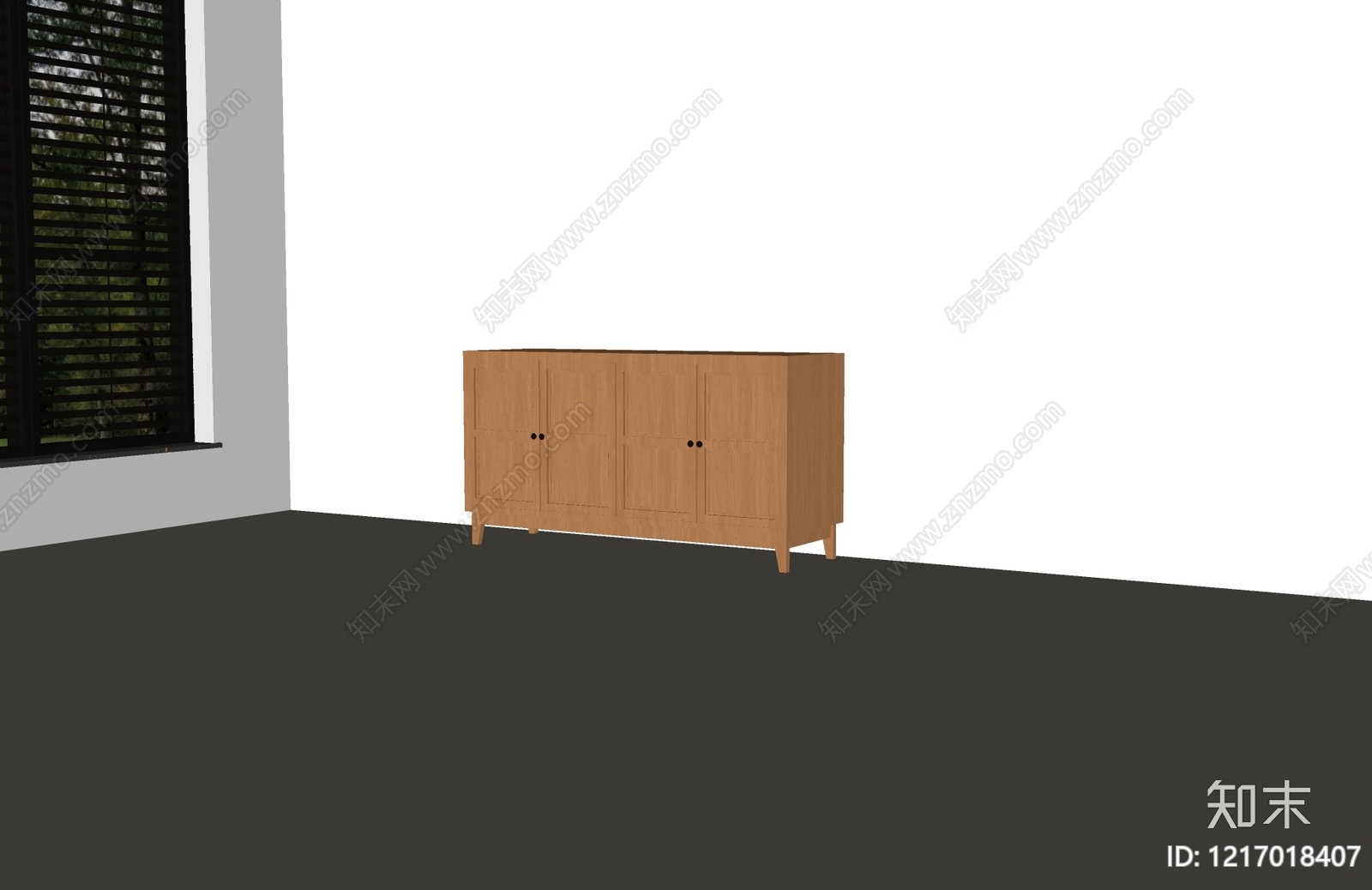 原木风餐边柜SU模型下载【ID:1217018407】