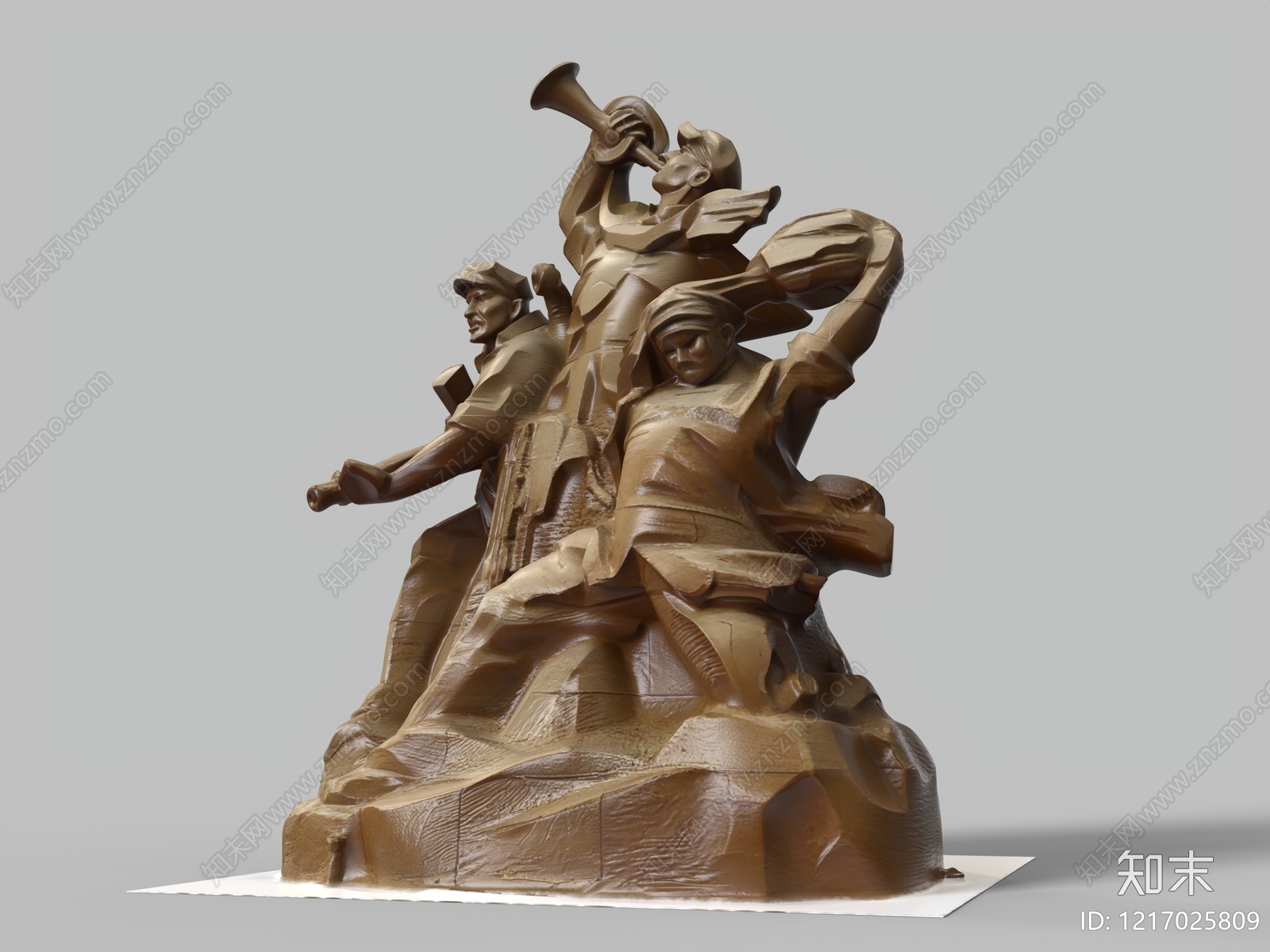 革命主题雕塑风格雕塑摆件3D模型下载【ID:1217025809】