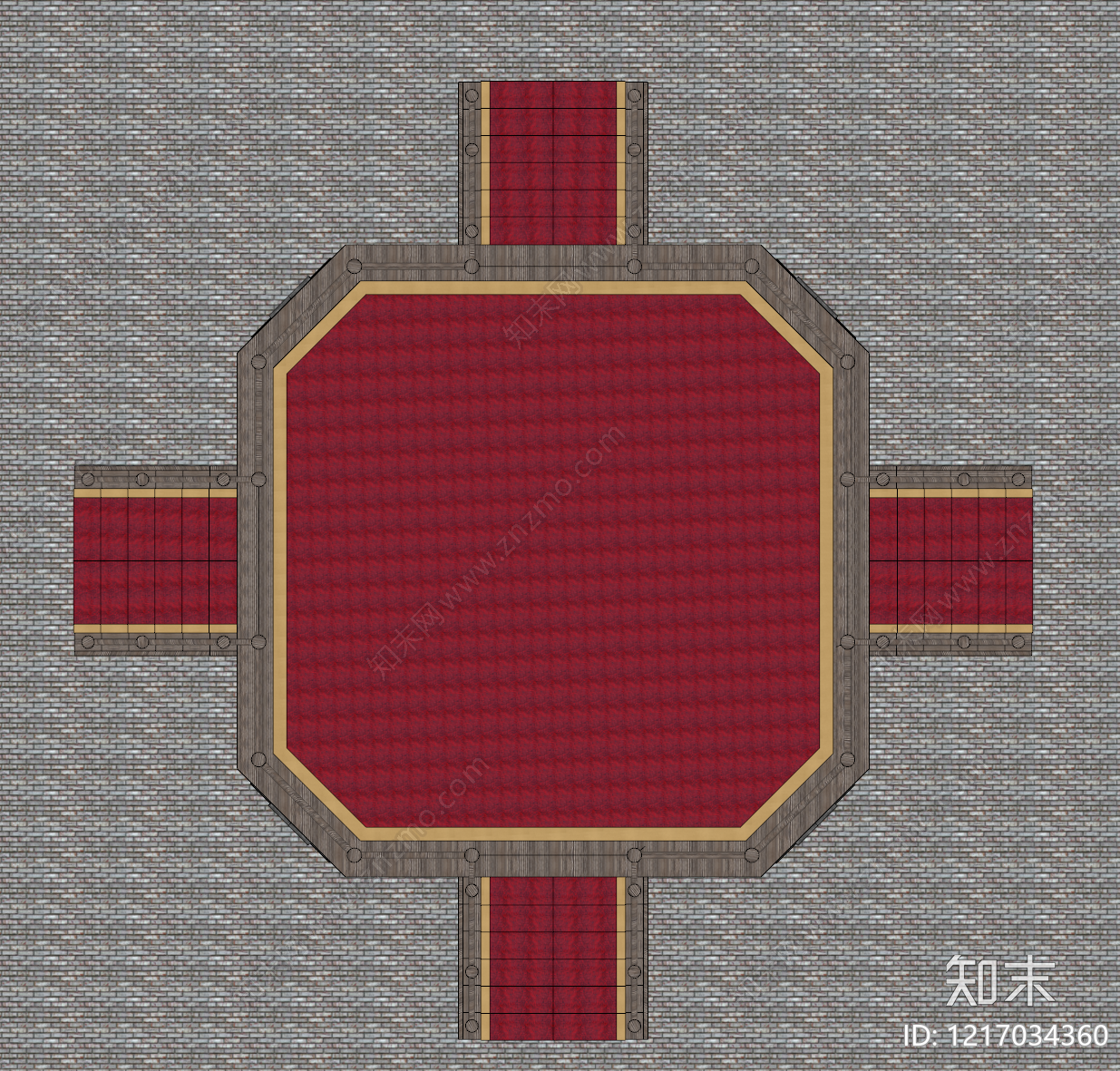 新中式城市广场舞台SU模型草图