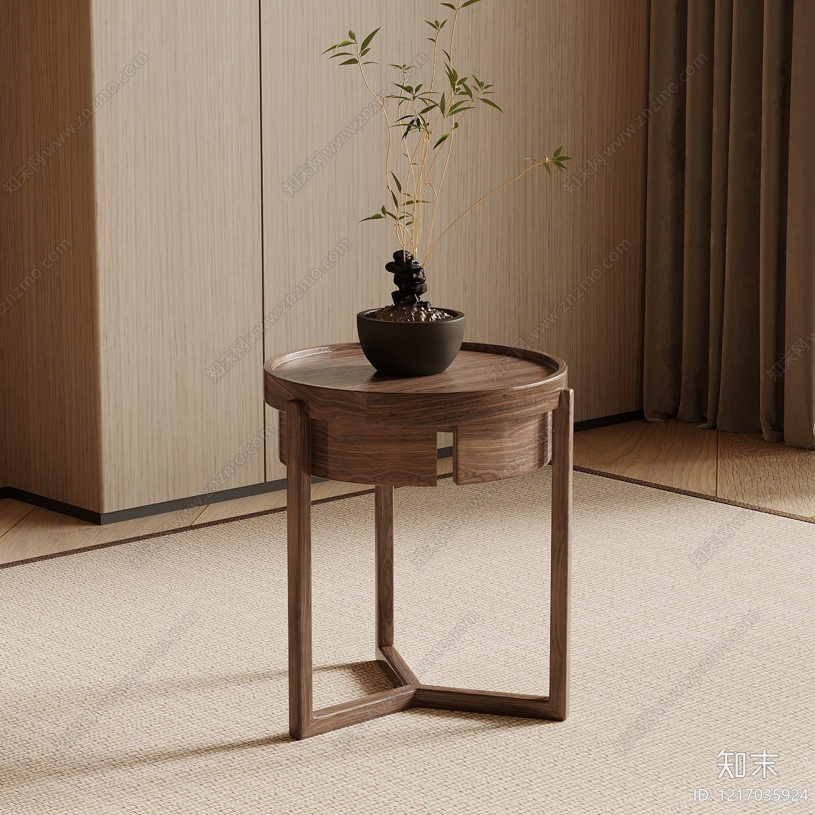 新中式边几3D模型下载【ID:1217035924】