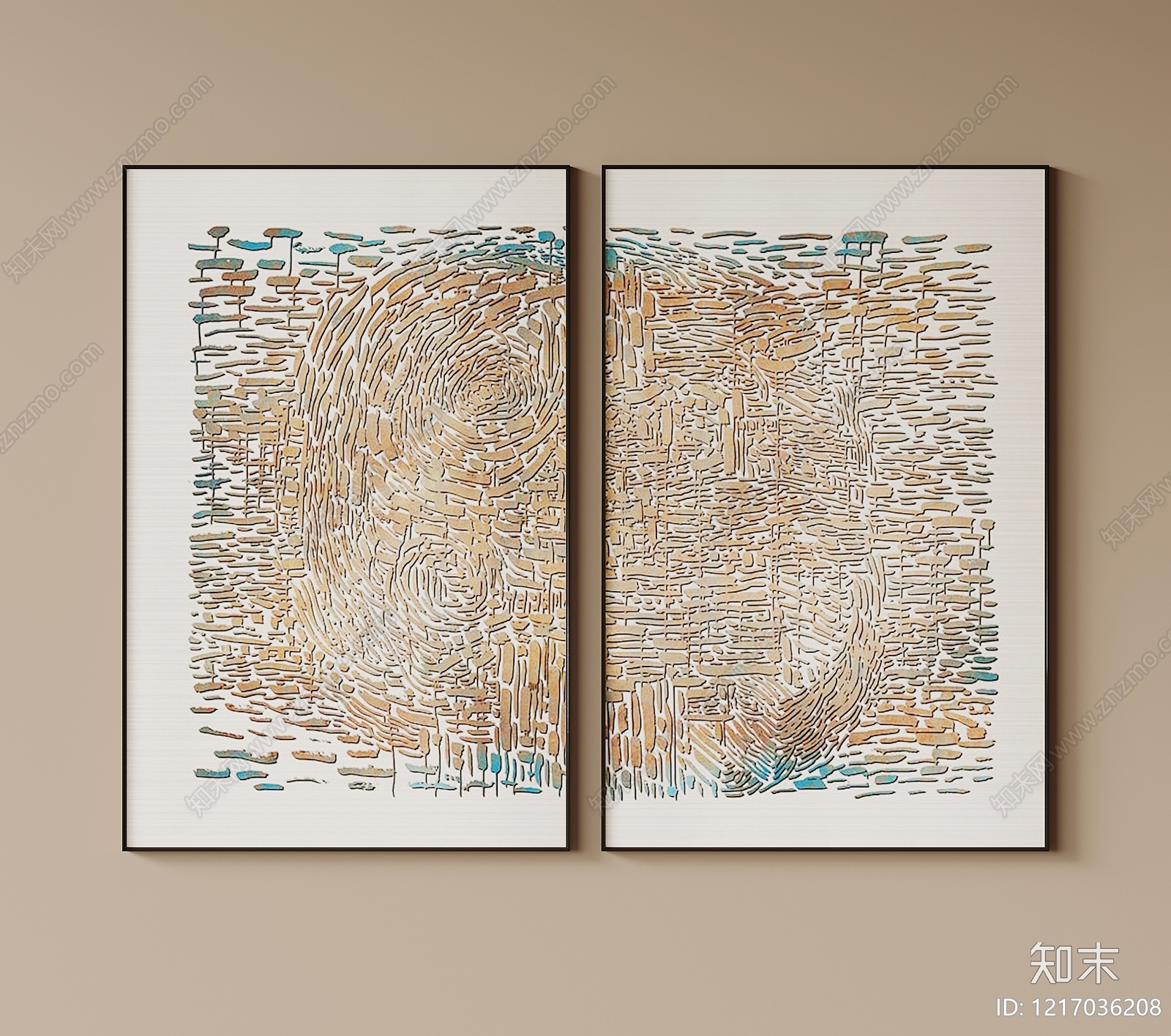 现代简约挂画3D模型下载【ID:1217036208】