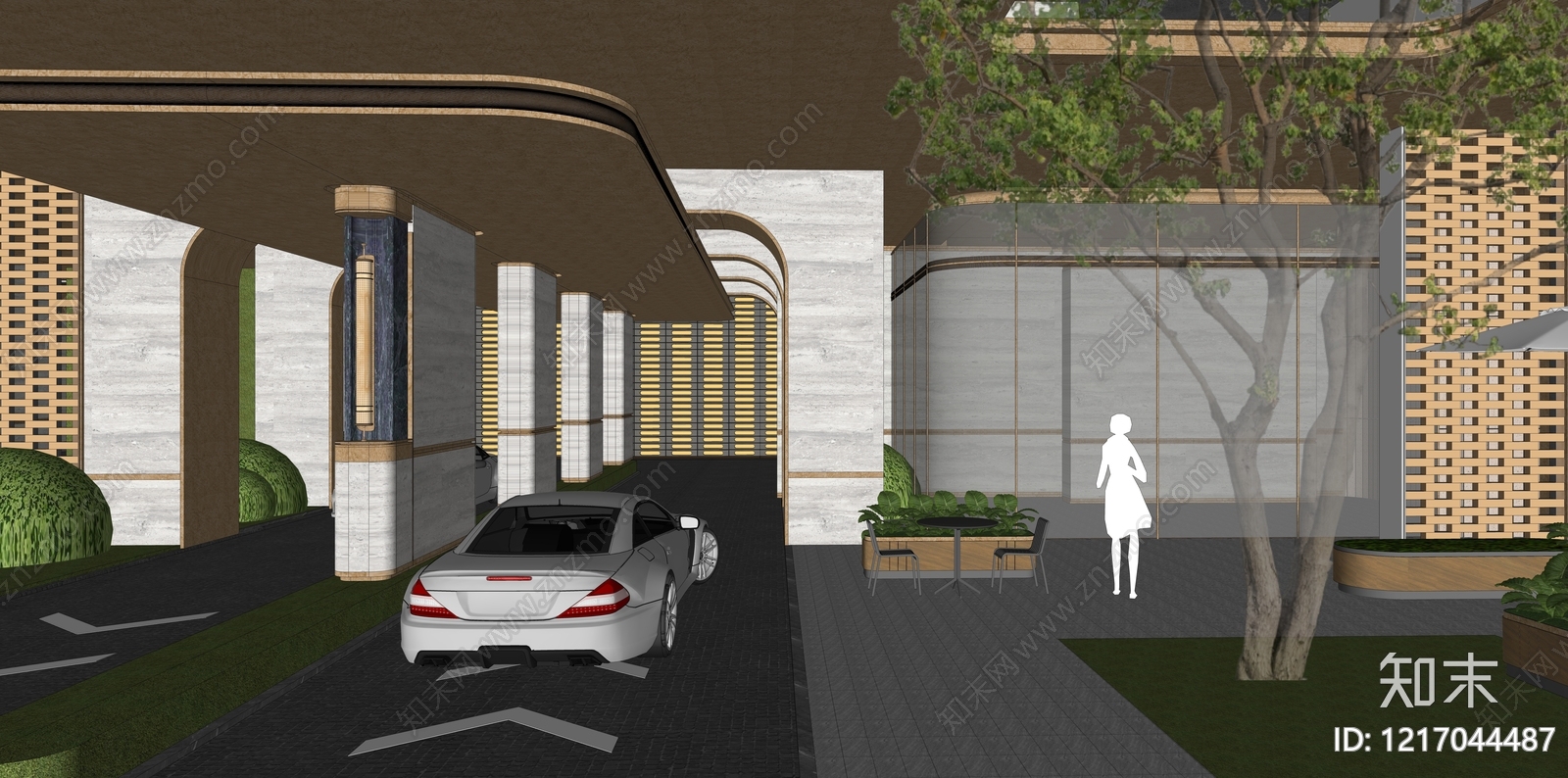 现代轻奢小区建筑SU模型下载【ID:1217044487】