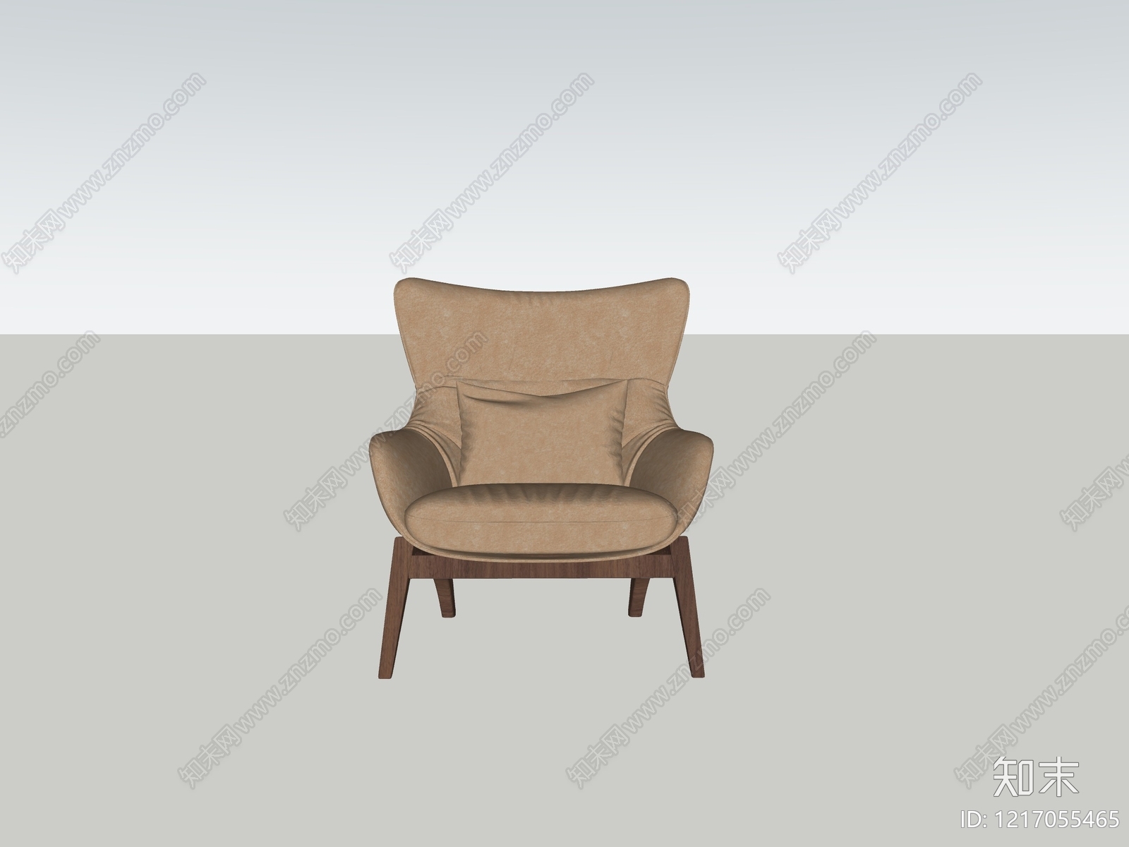 现代简约单人沙发SU模型下载【ID:1217055465】