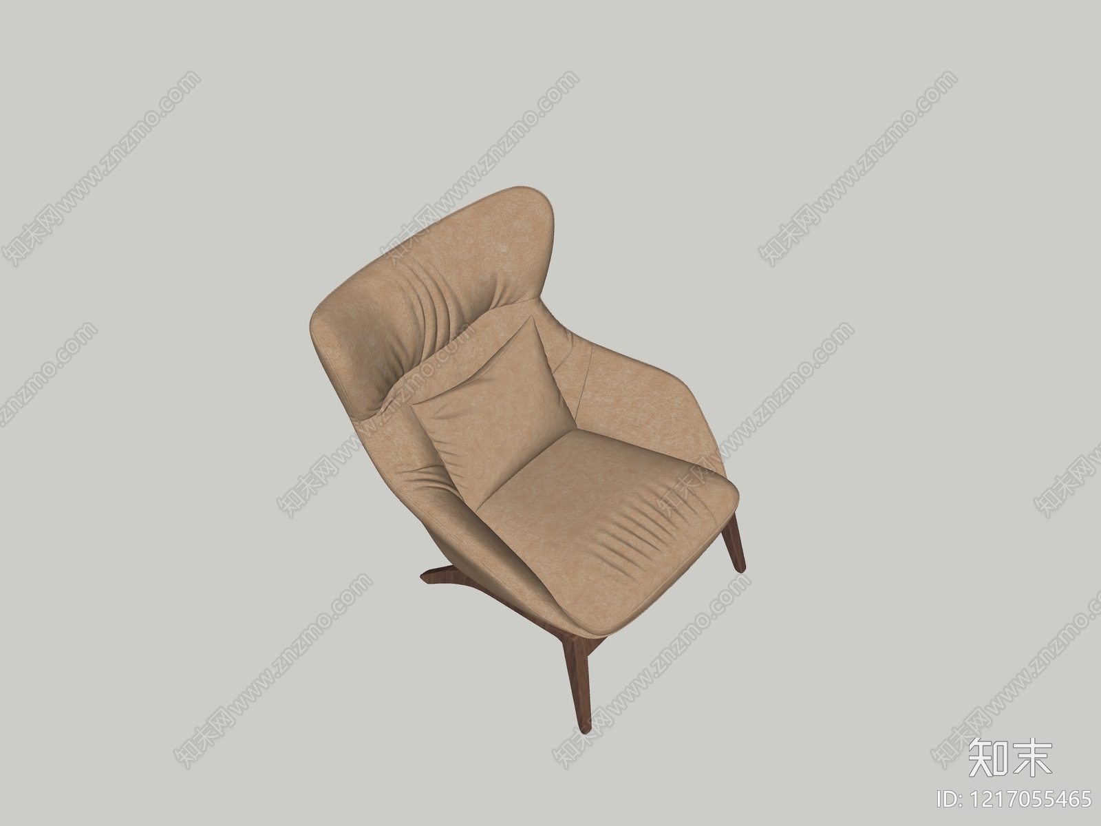 现代简约单人沙发SU模型下载【ID:1217055465】