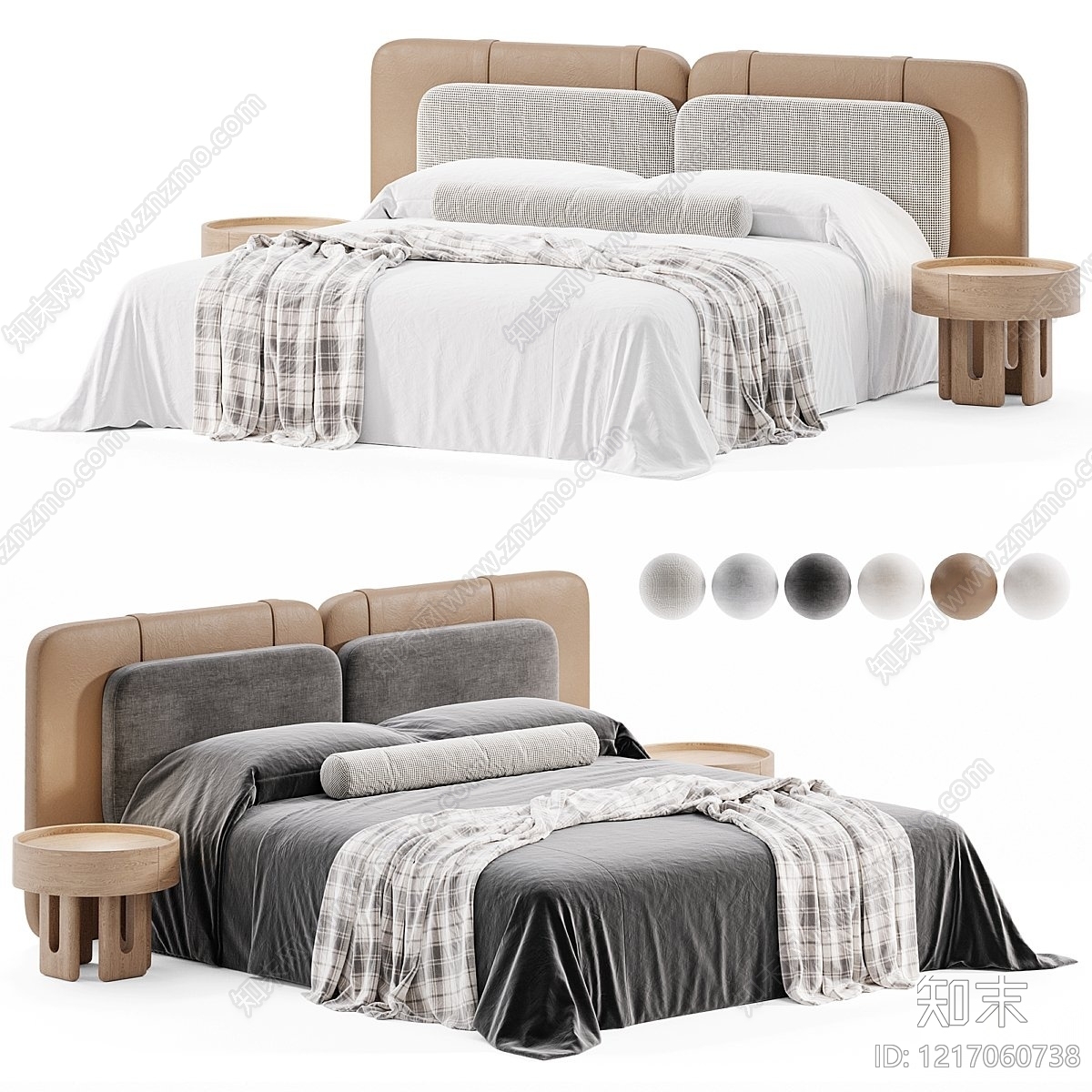 现代简约床品3D模型下载【ID:1217060738】