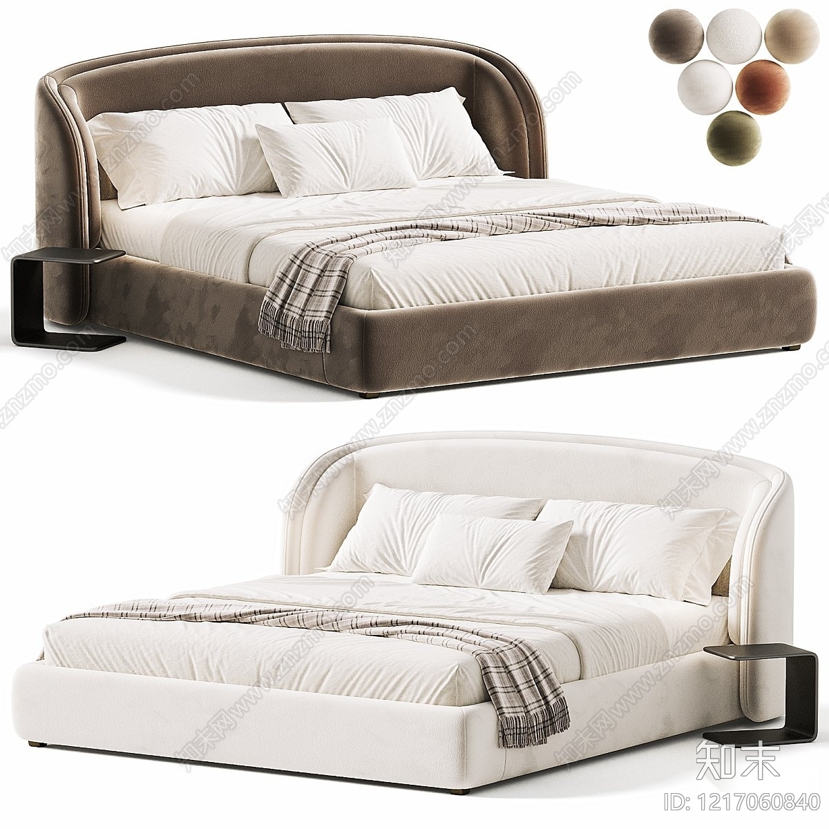 现代简约床品3D模型下载【ID:1217060840】