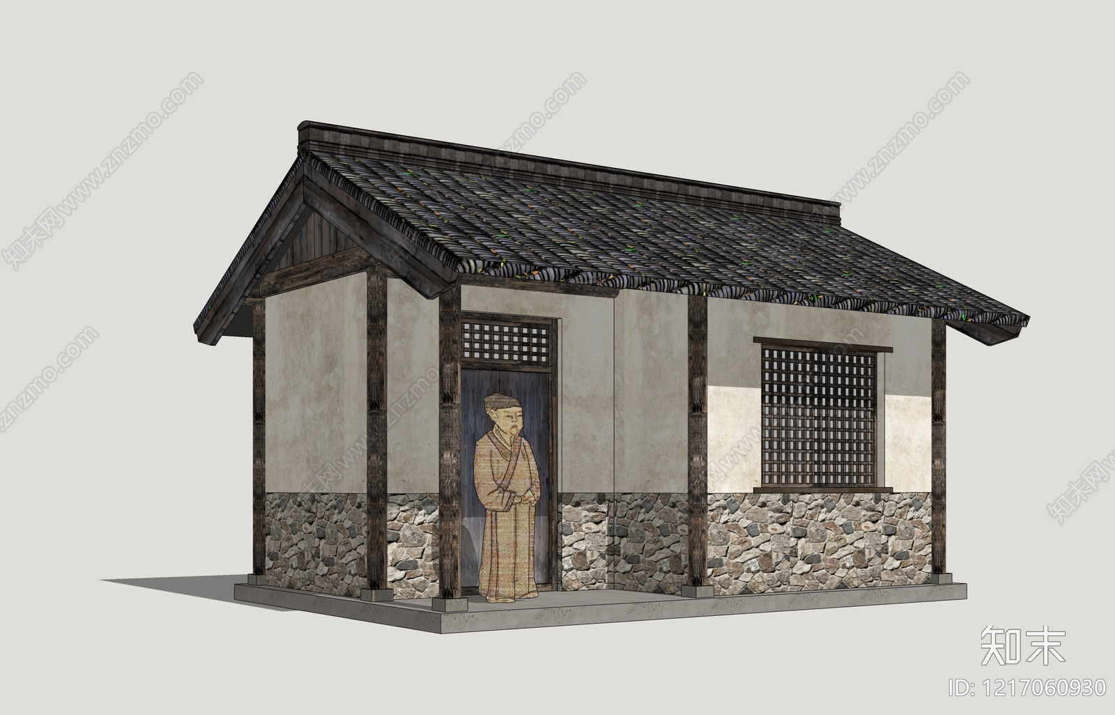 新中式乡村民房SU模型下载【ID:1217060930】