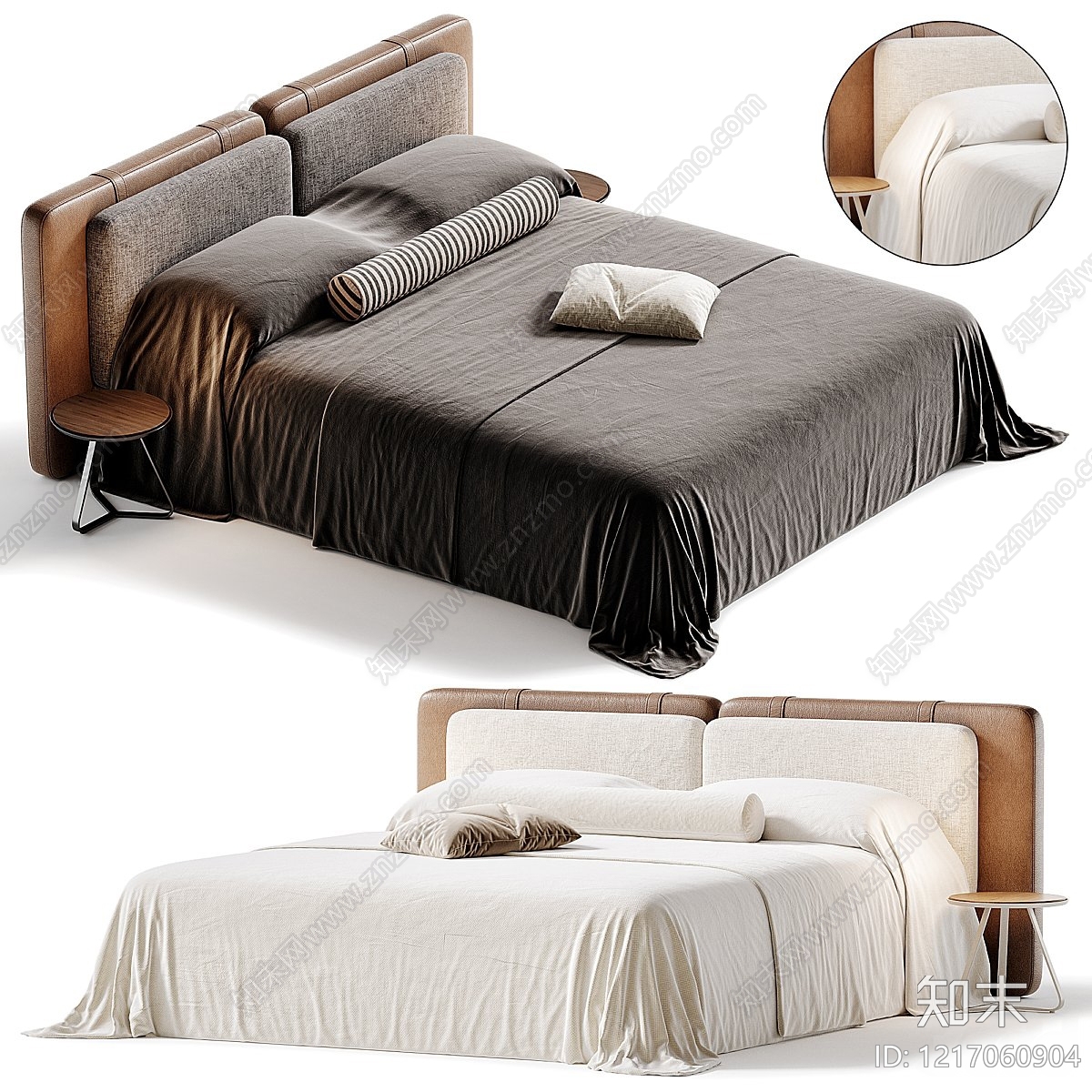现代简约床品3D模型下载【ID:1217060904】