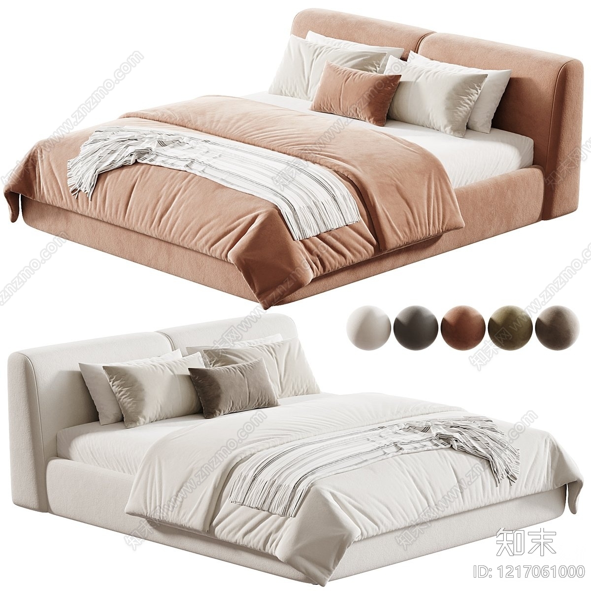 现代简约床品3D模型下载【ID:1217061000】