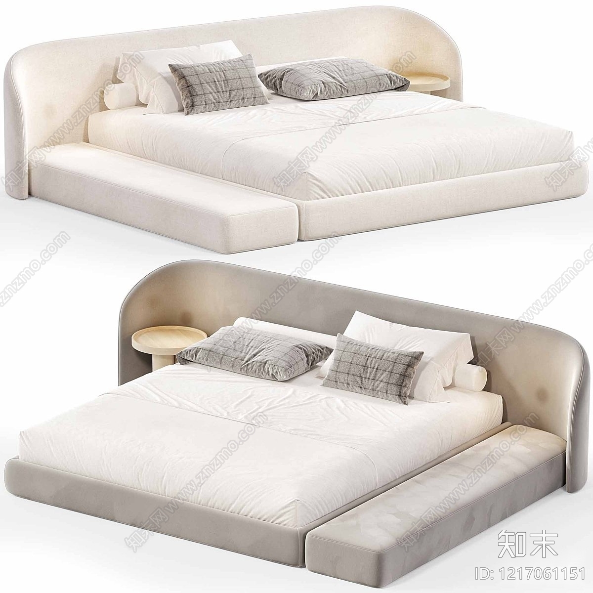 奶油风床品3D模型下载【ID:1217061151】