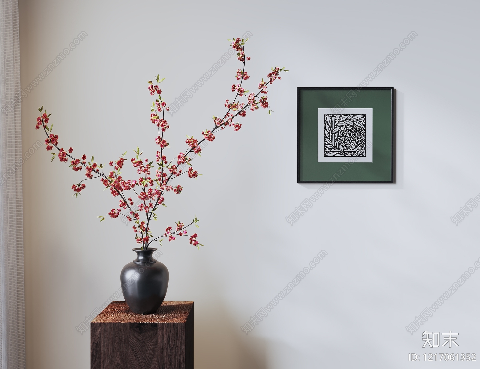 新中式花艺SU模型下载【ID:1217061352】