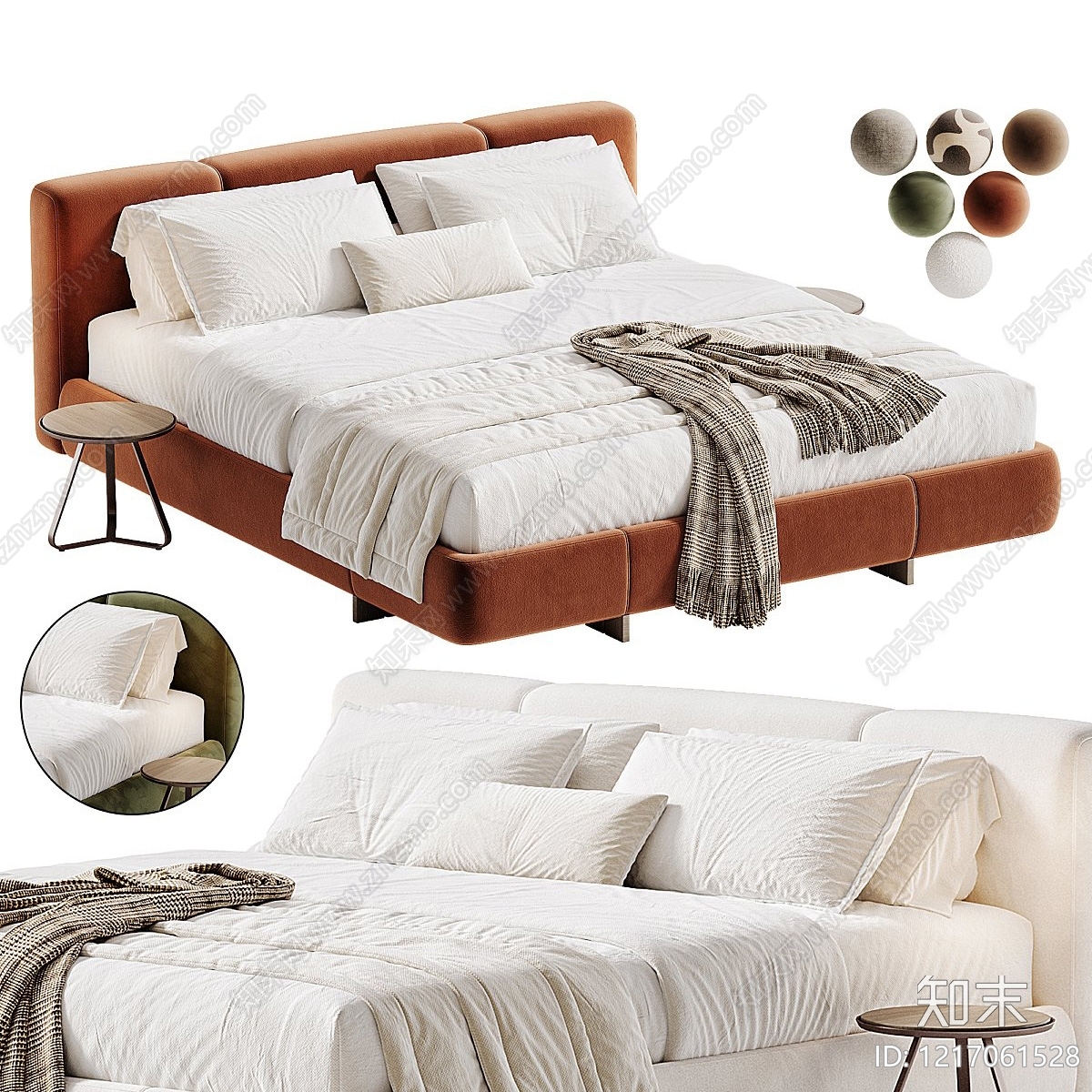 现代简约床品3D模型下载【ID:1217061528】