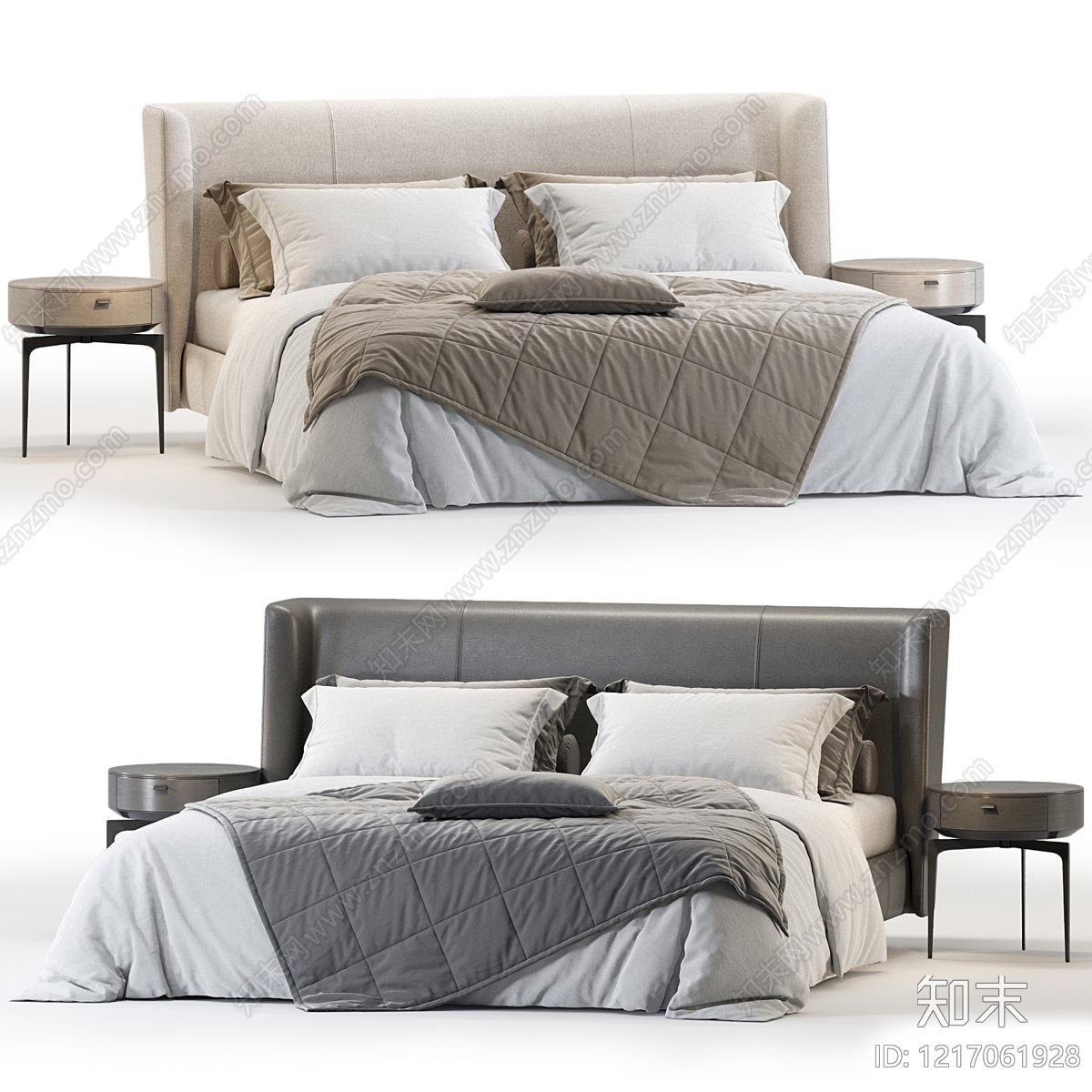 现代简约床品3D模型下载【ID:1217061928】