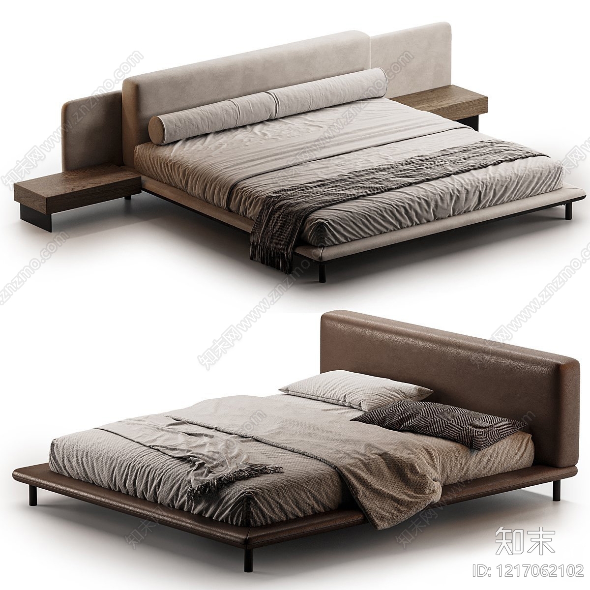极简床品3D模型下载【ID:1217062102】
