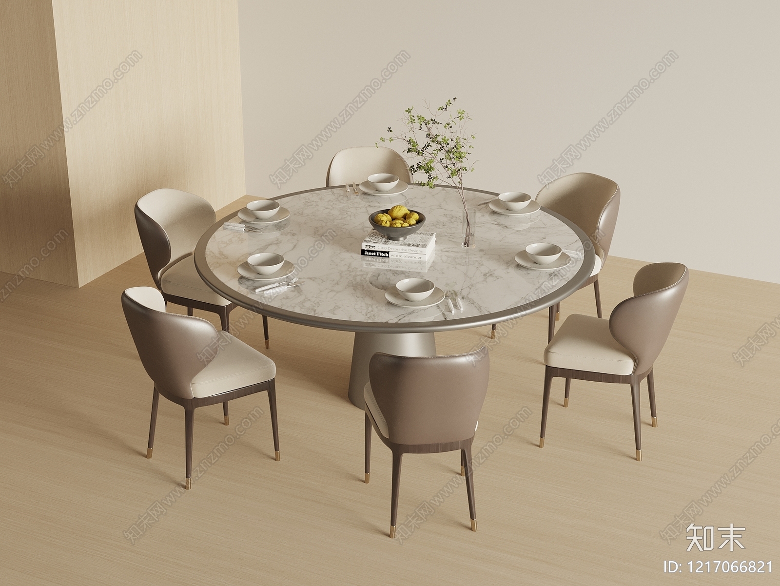现代餐桌椅3D模型下载【ID:1217066821】