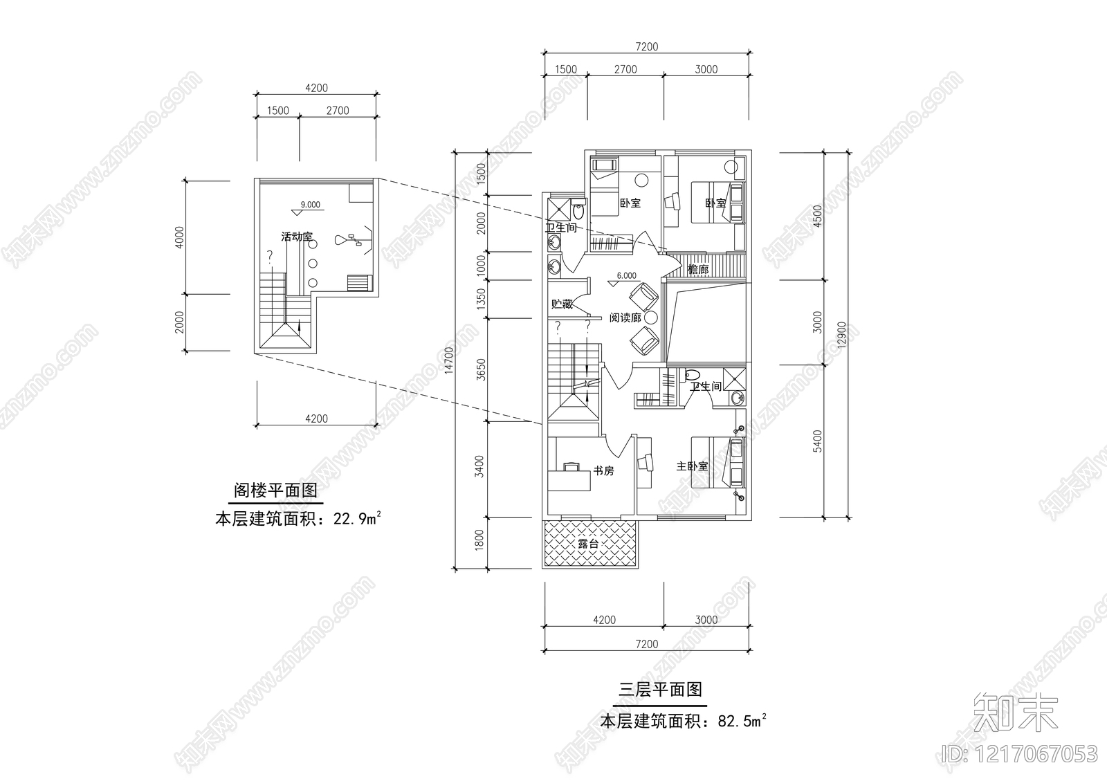 现代简约别墅建筑cad施工图下载【ID:1217067053】