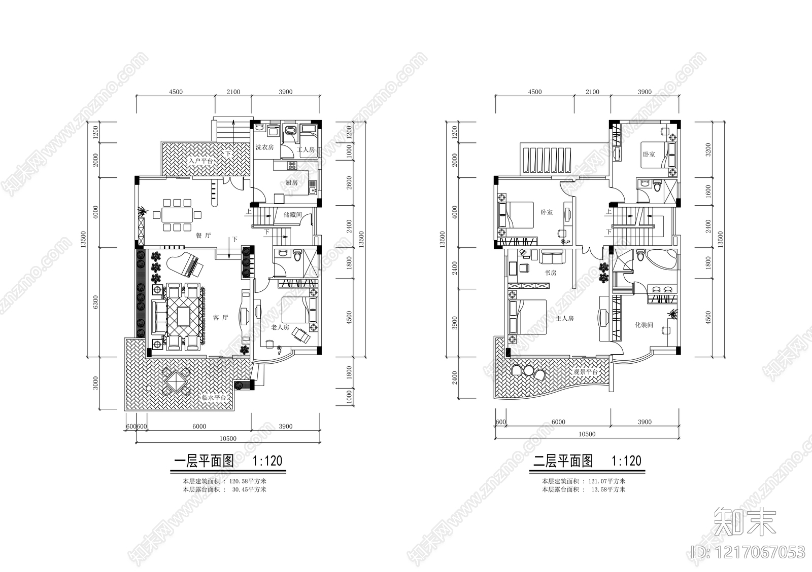 现代简约别墅建筑cad施工图下载【ID:1217067053】