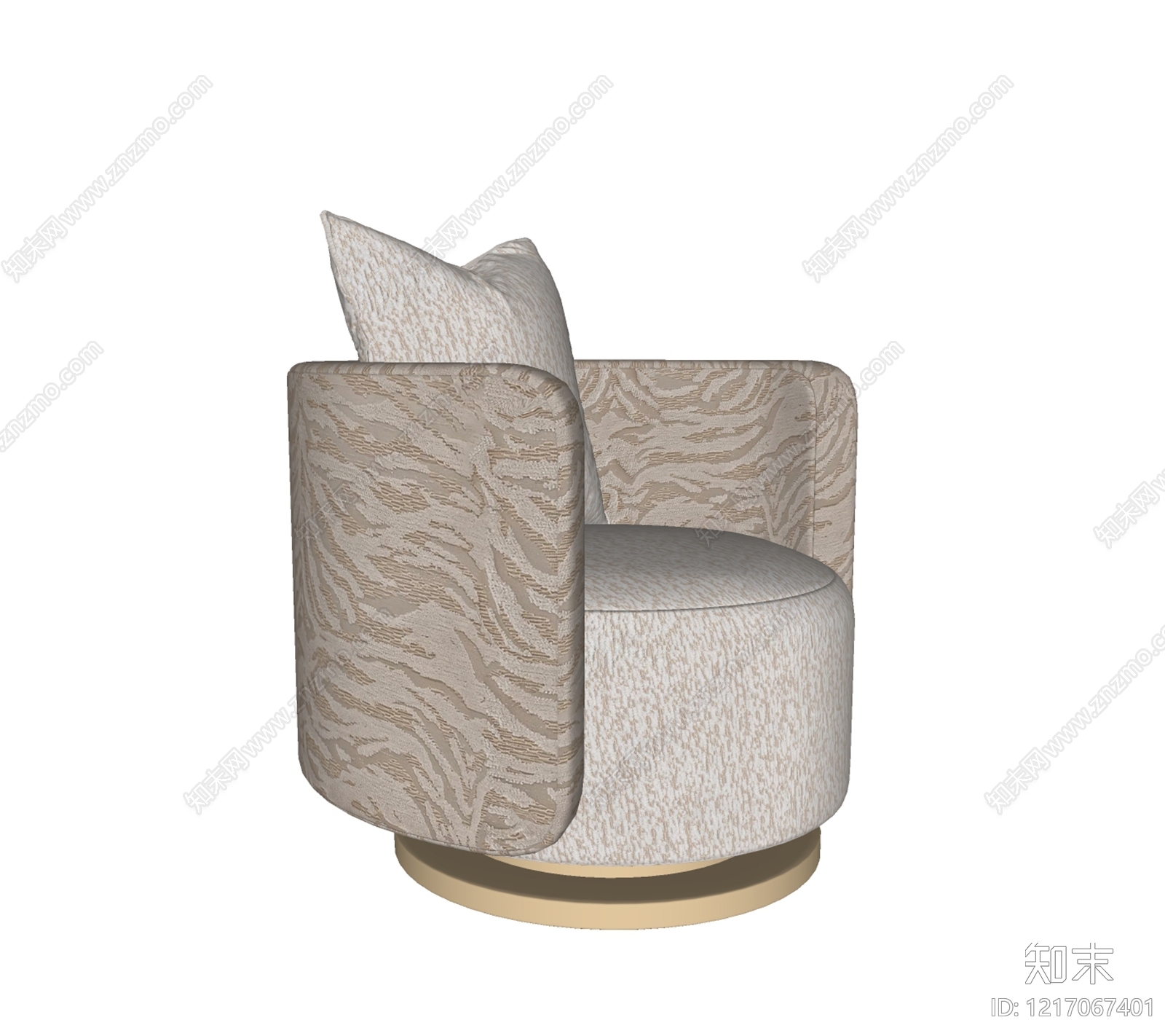 现代轻奢单人沙发SU模型下载【ID:1217067401】