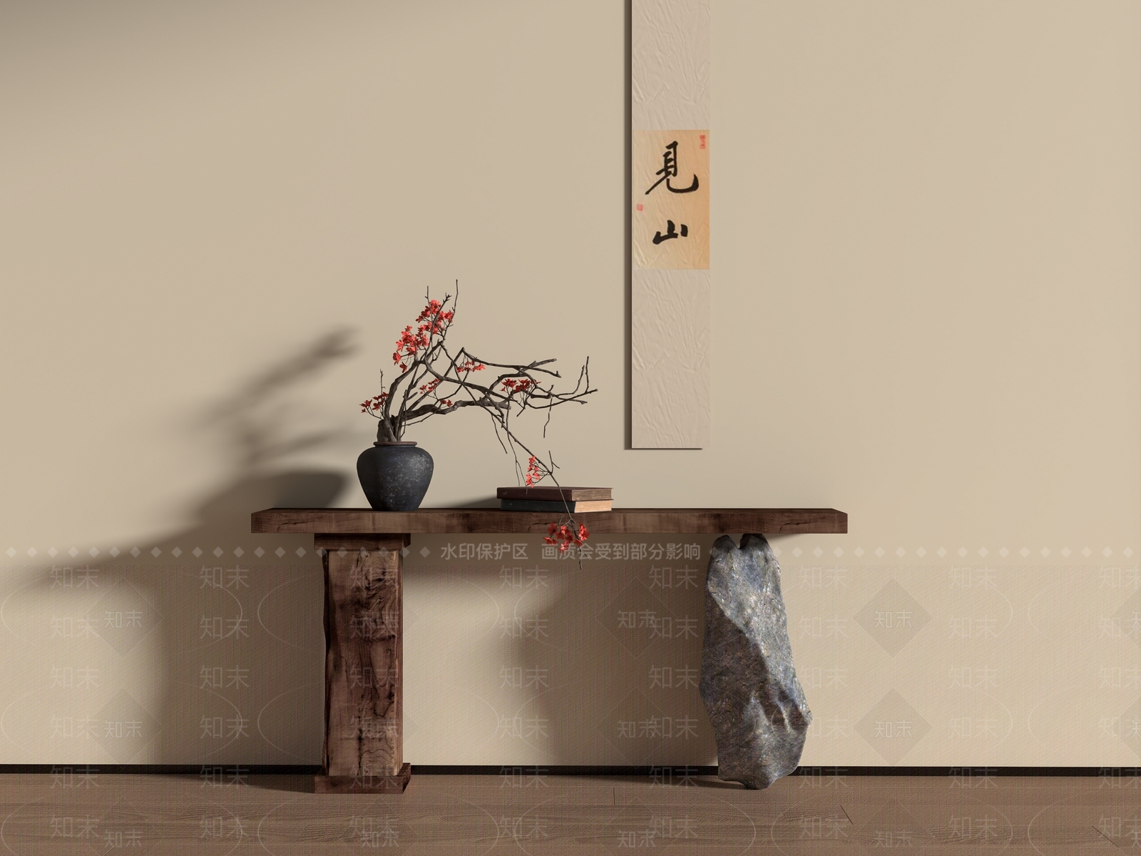 新中式玄关3D模型下载【ID:1217069357】