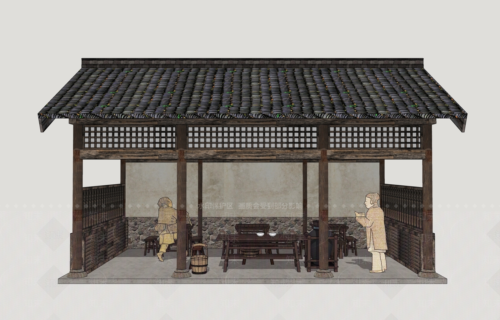 新中式乡村民房SU模型下载【ID:1217069727】