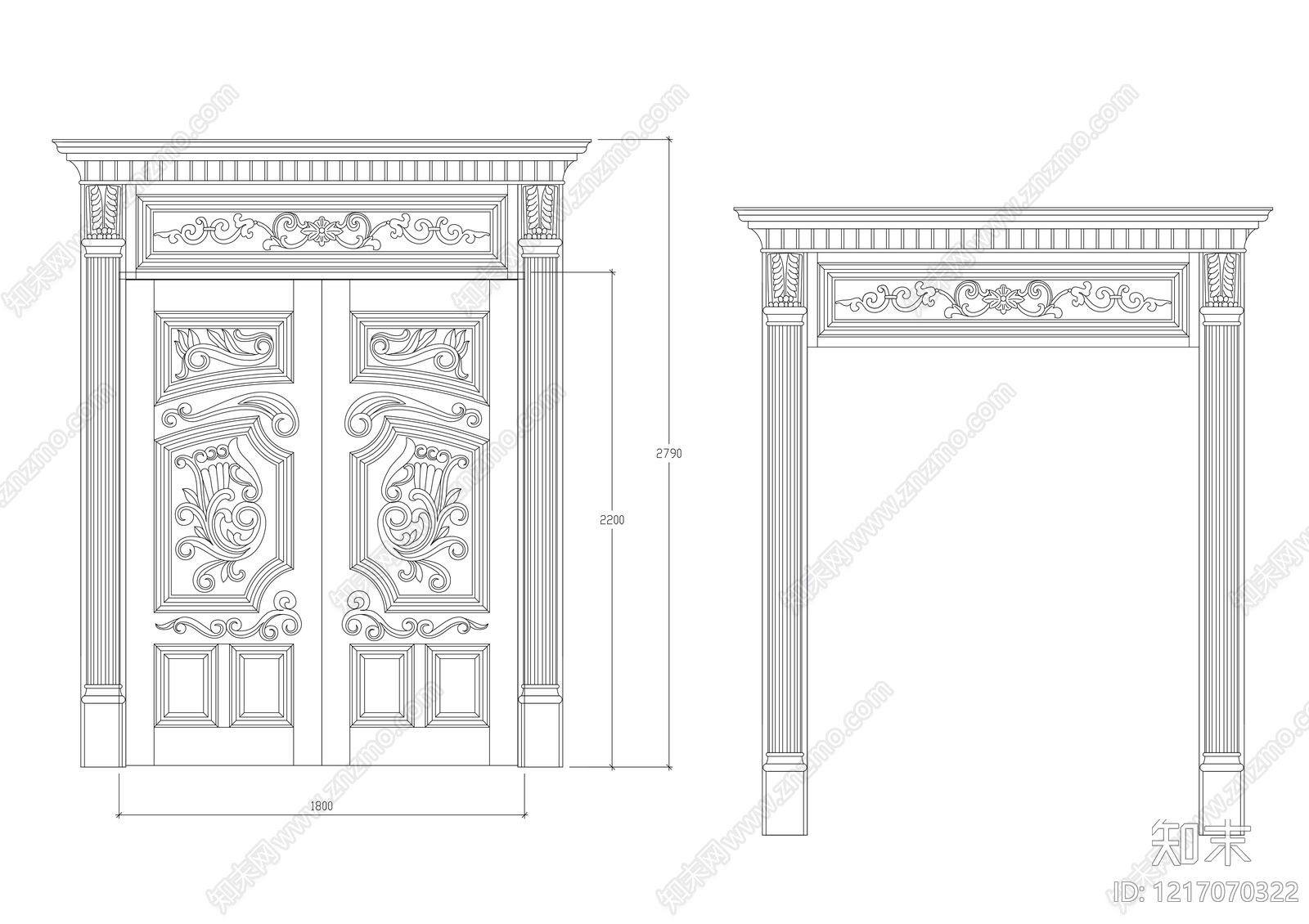 现代门cad施工图下载【ID:1217070322】