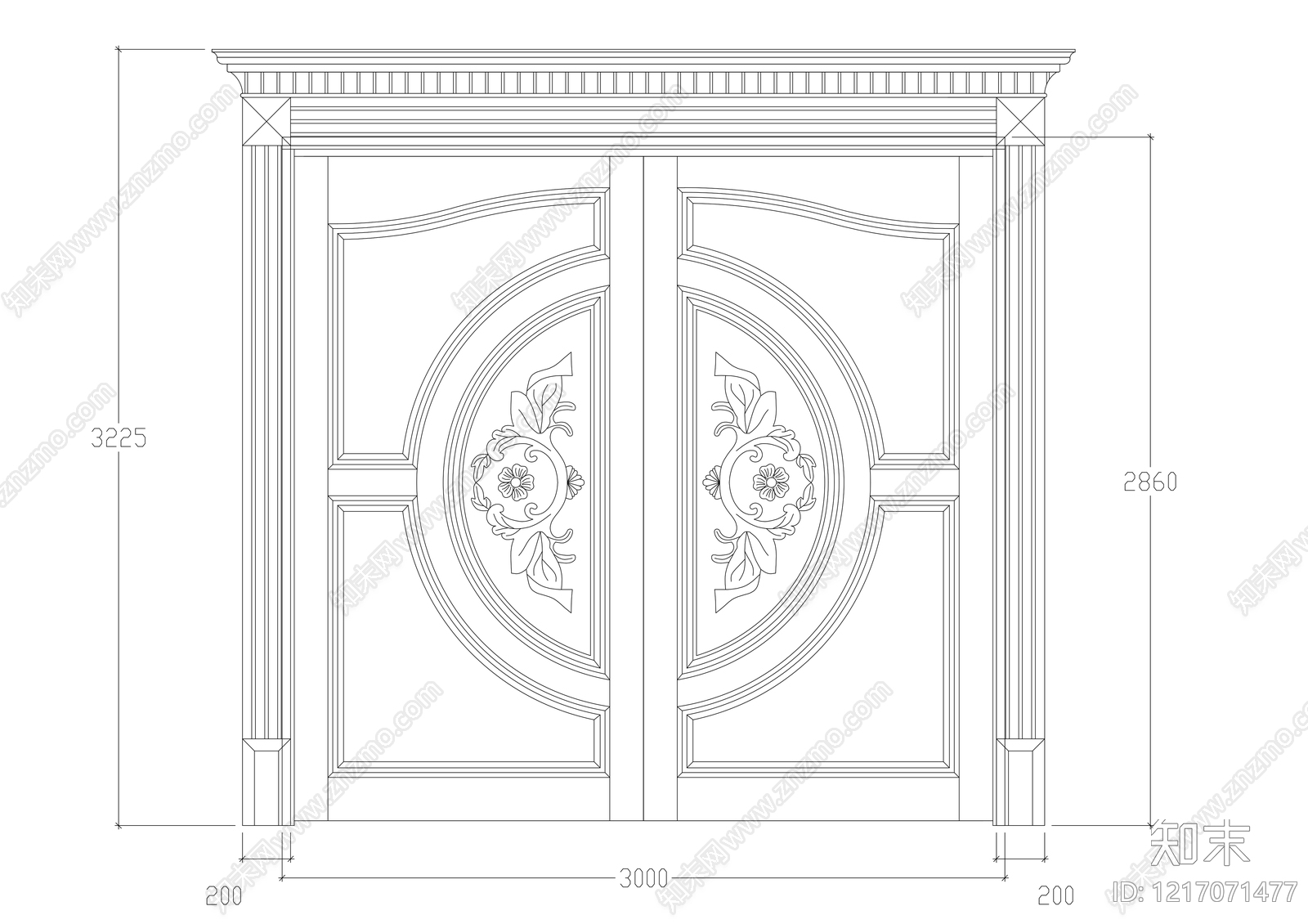 现代门cad施工图下载【ID:1217071477】