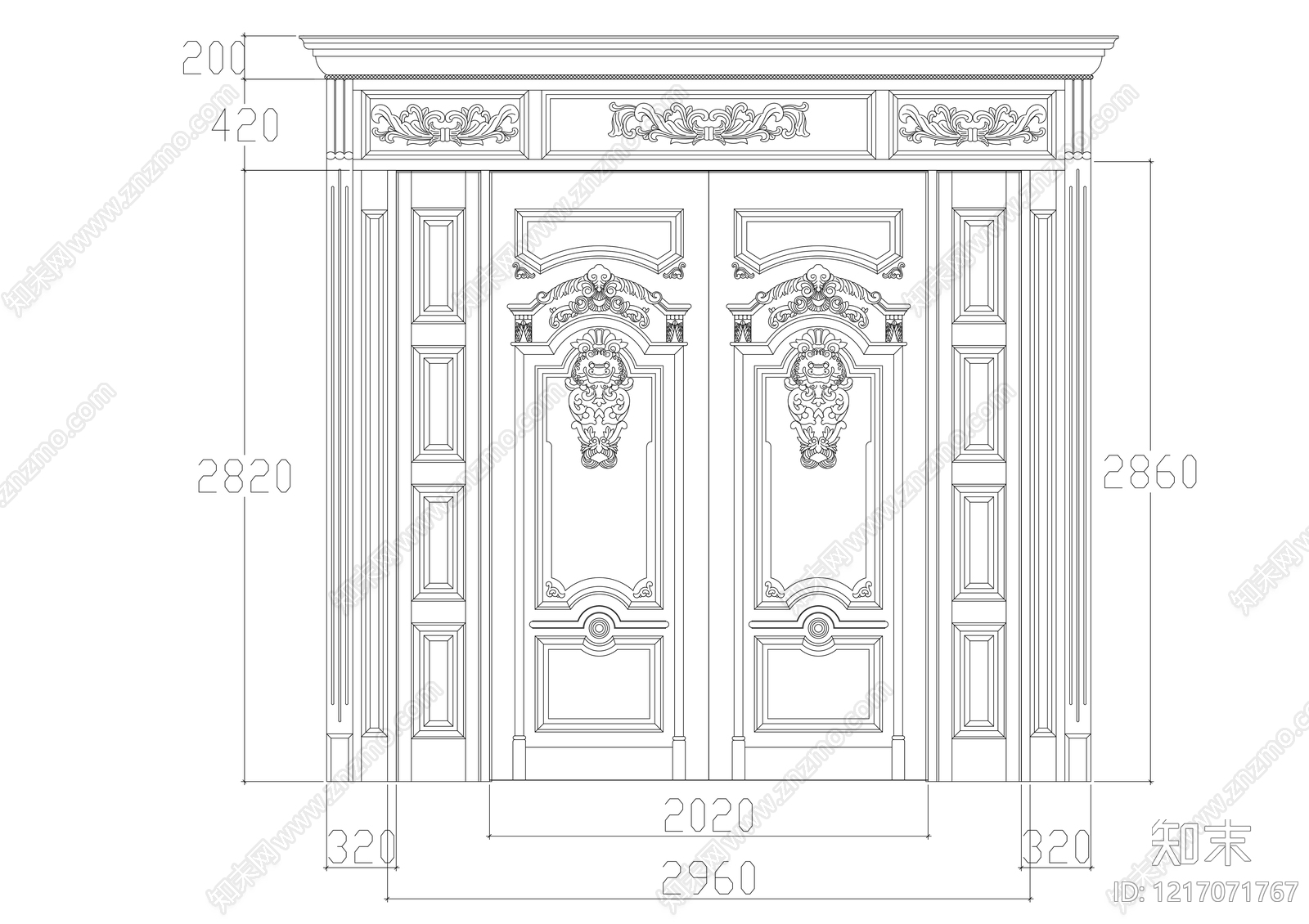 现代门cad施工图下载【ID:1217071767】