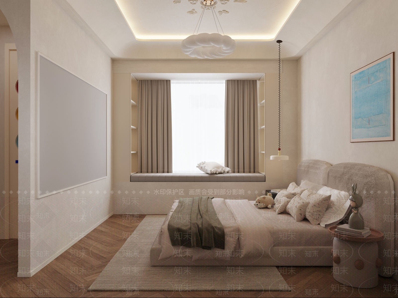 现代通用儿童房3D模型下载【ID:1217072363】