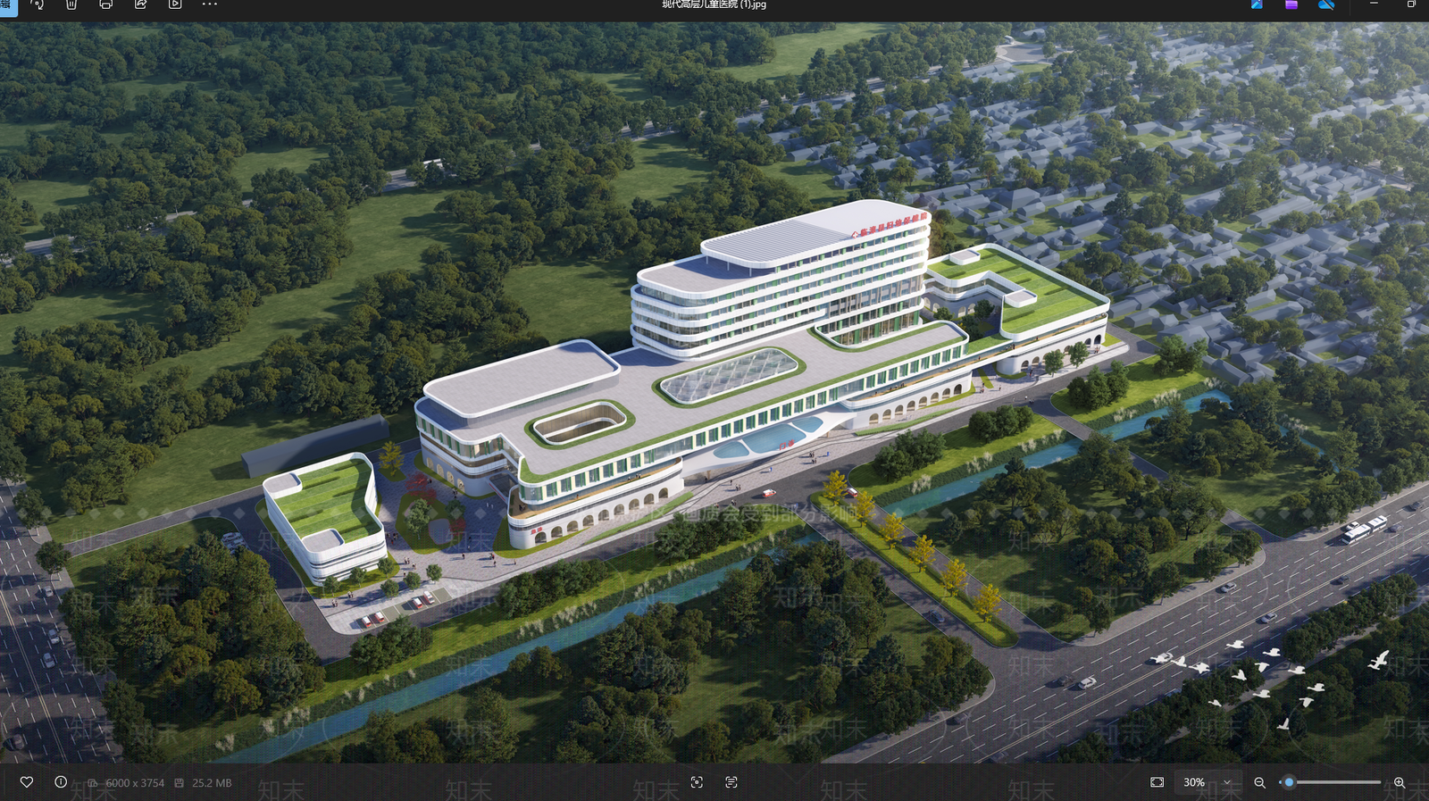 现代医院建筑SU模型下载【ID:1217073323】