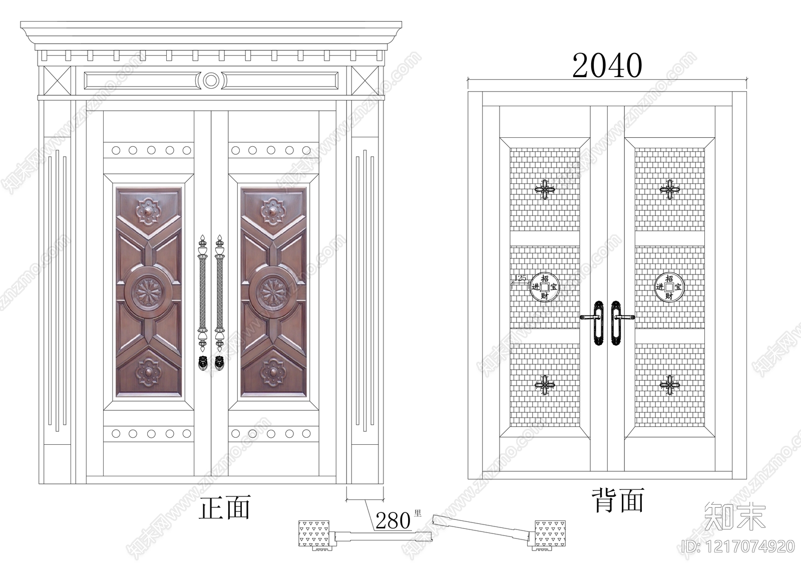 现代门cad施工图下载【ID:1217074920】