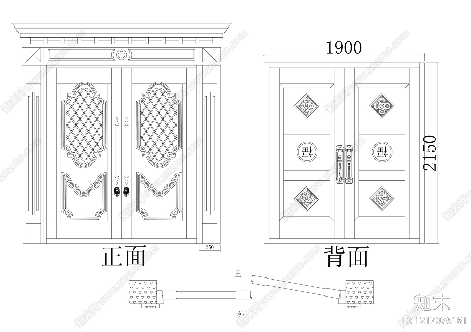现代门cad施工图下载【ID:1217076161】