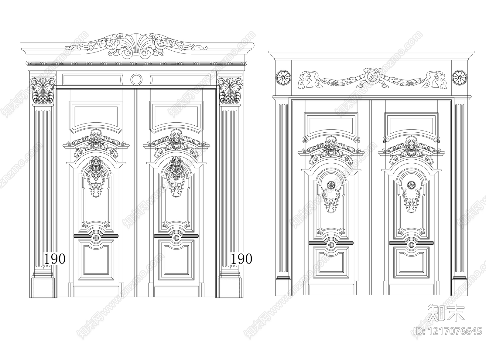 现代门施工图下载【ID:1217076645】