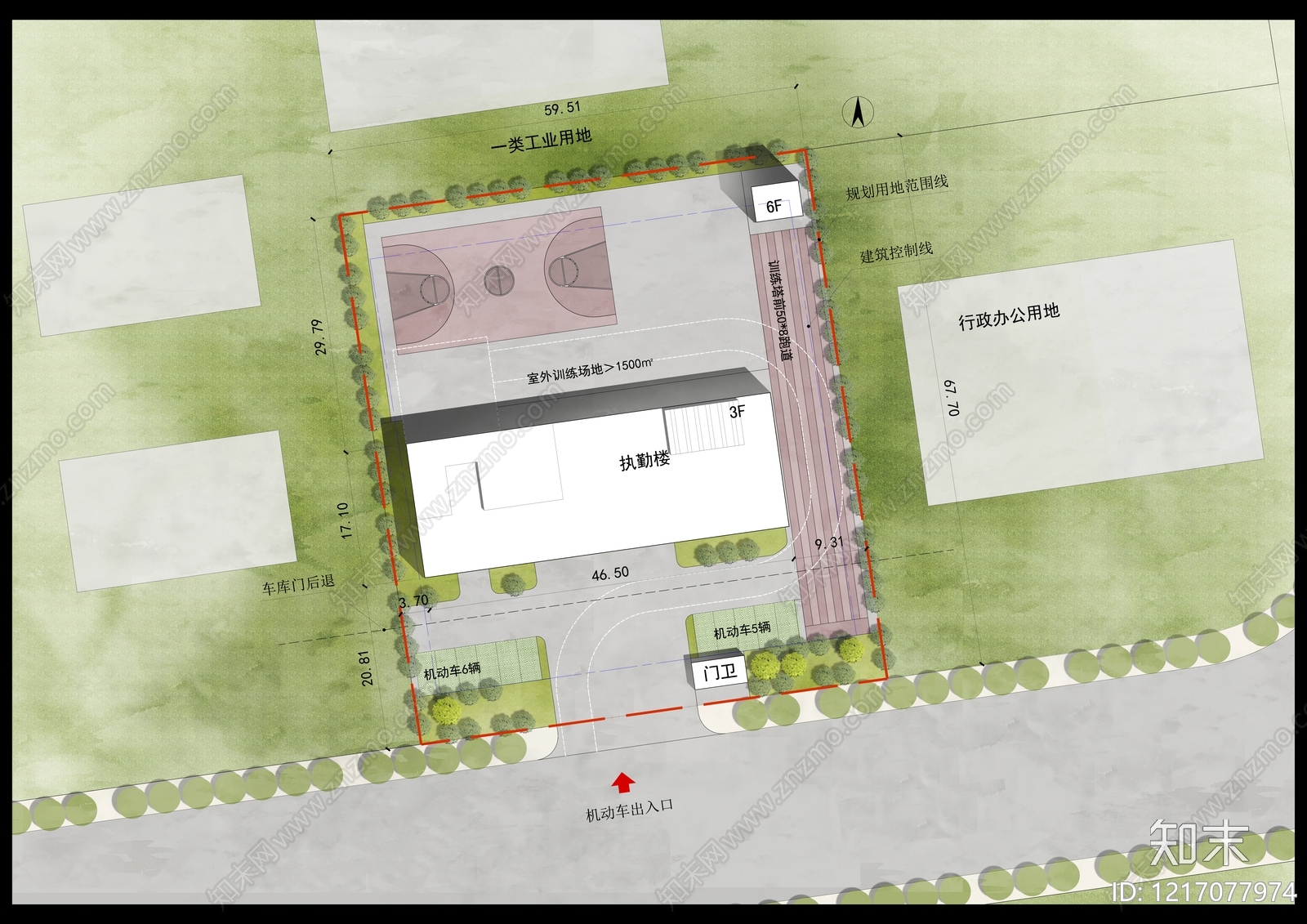 现代消防站CAD图纸
