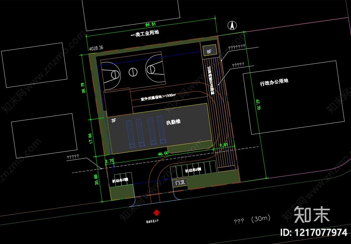 现代消防站cad施工图下载【ID:1217077974】