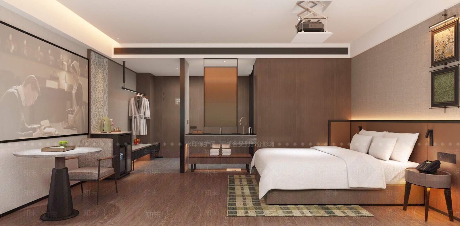 现代简约酒店客房3D模型下载【ID:1217080501】