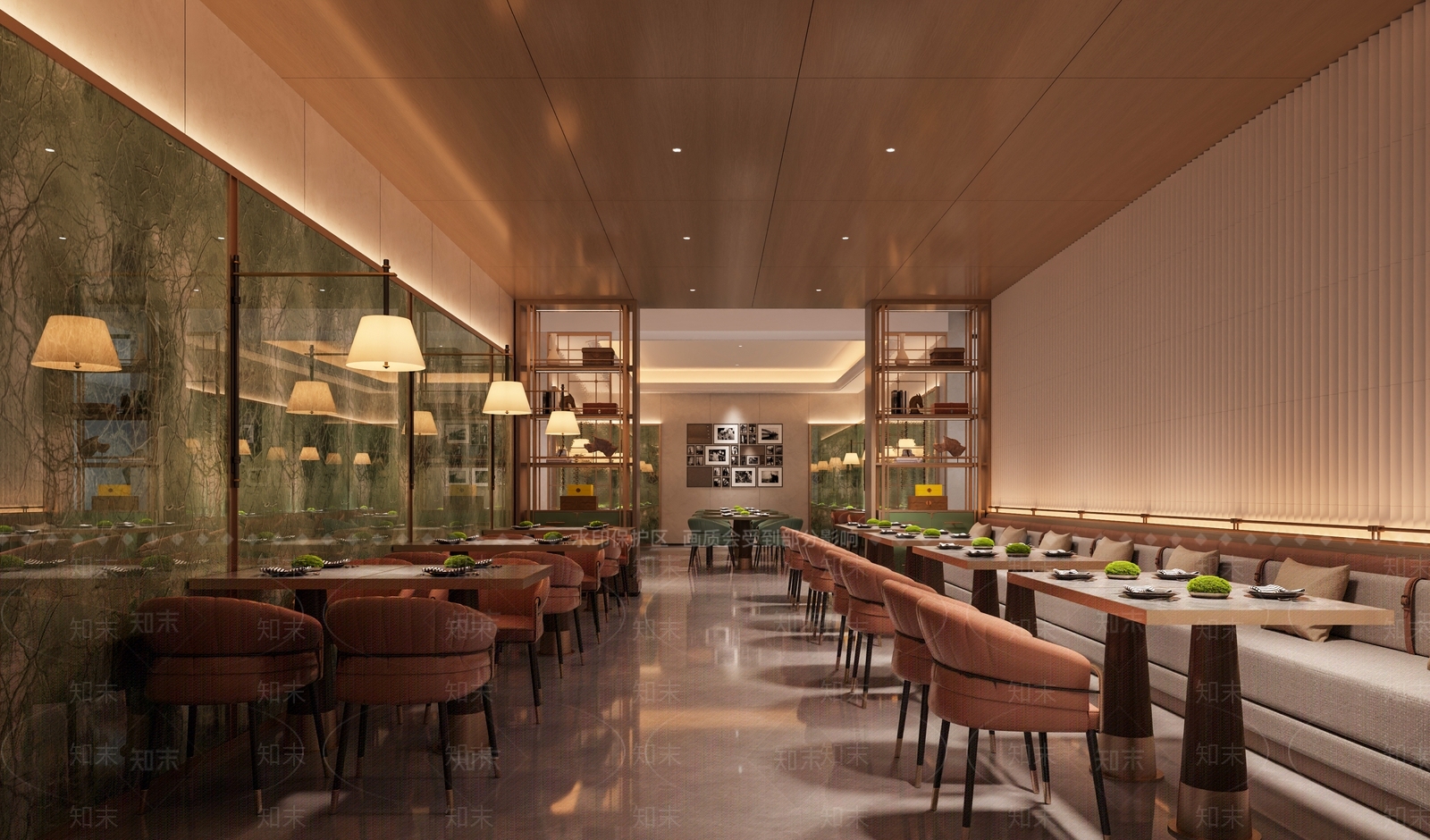 现代轻奢酒店餐厅3D模型下载【ID:1217082067】
