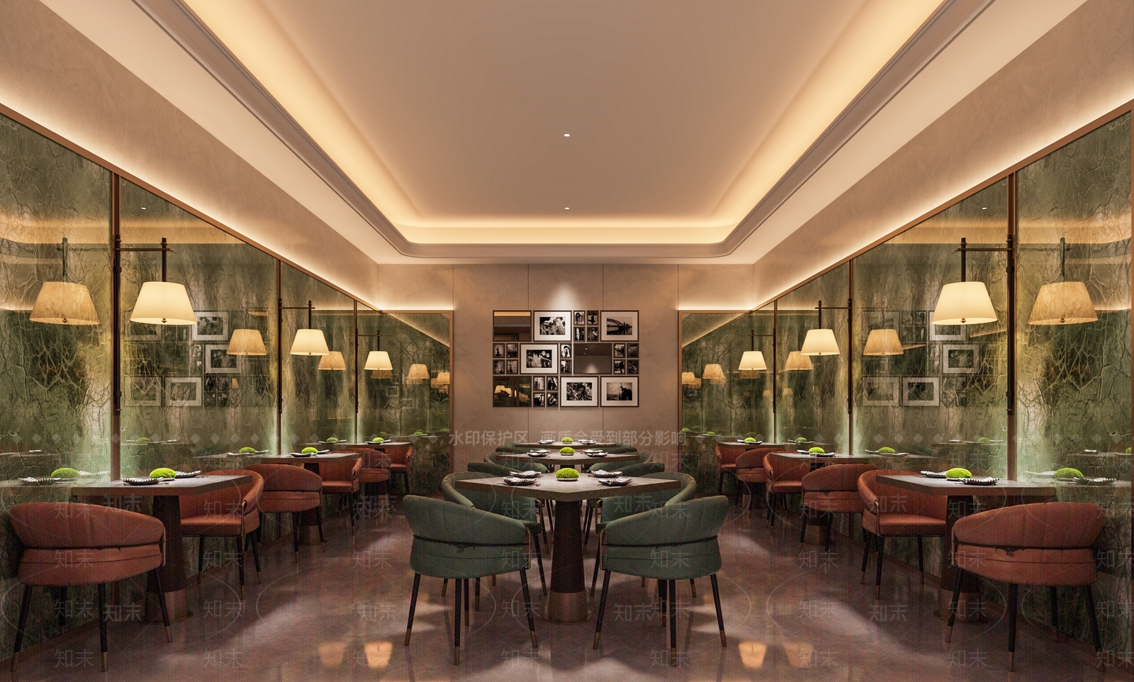 现代轻奢酒店餐厅3D模型下载【ID:1217082067】