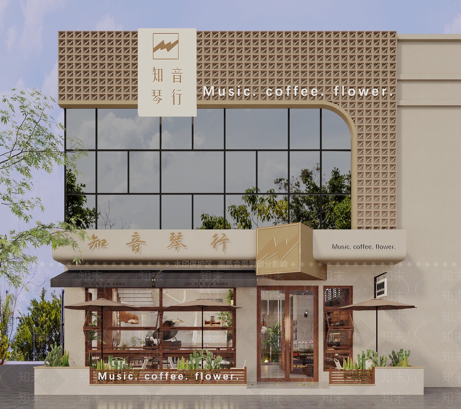 奶油风咖啡厅3D模型下载【ID:1217086372】