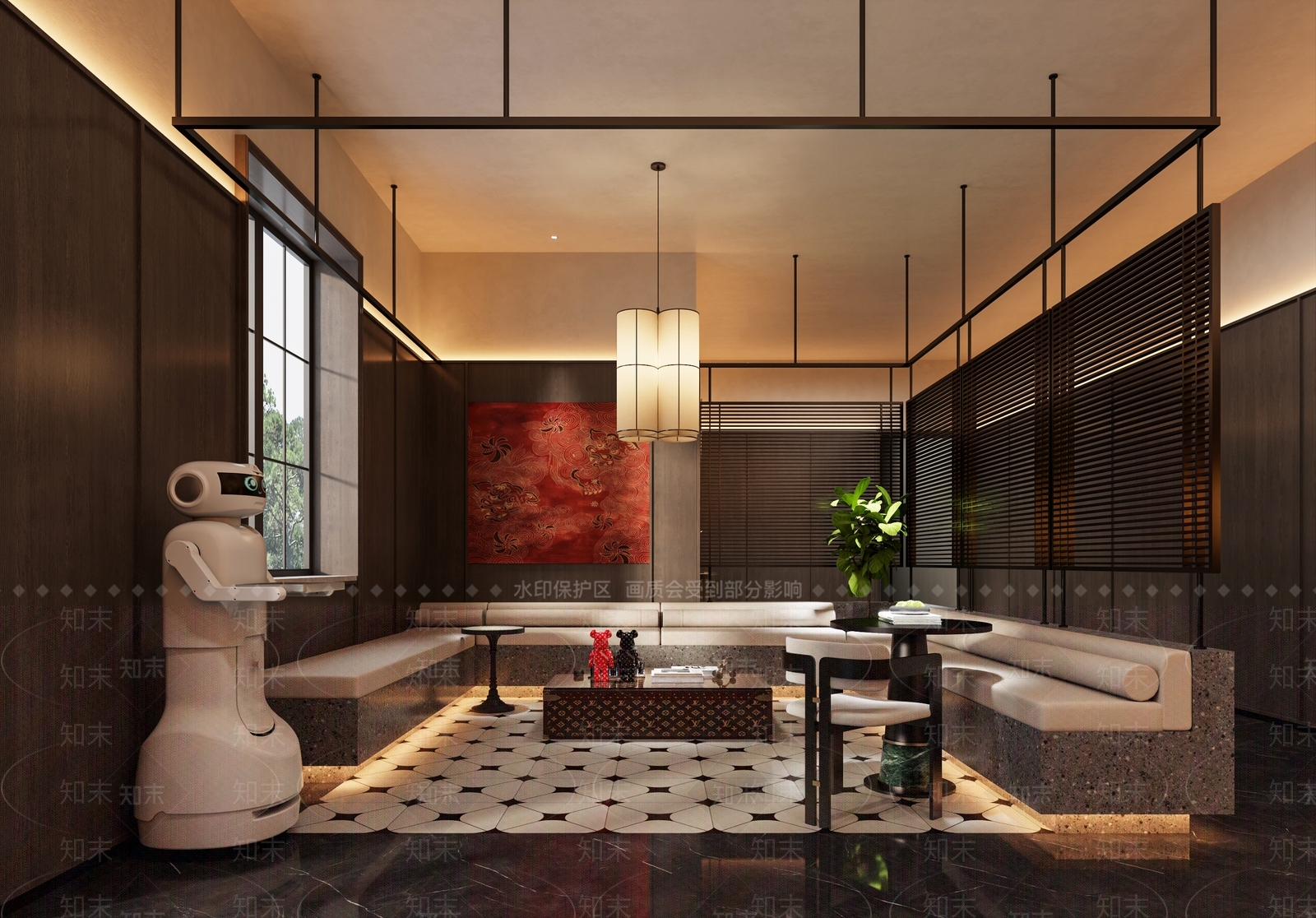新中式酒店大堂3D模型下载【ID:1217089278】