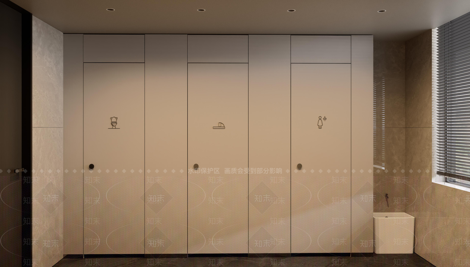 现代简约酒店卫生间SU模型下载【ID:1217091062】
