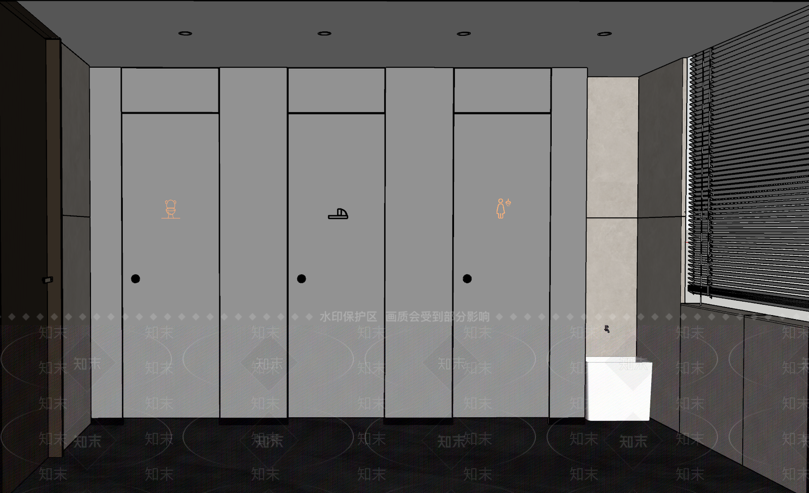 现代简约酒店卫生间SU模型下载【ID:1217091062】