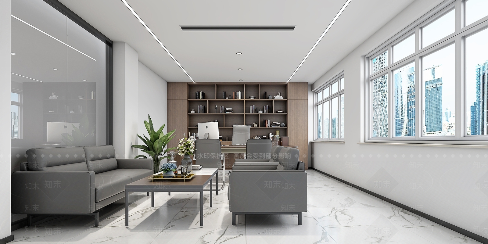 现代简约经理办公室3D模型下载【ID:1217094406】
