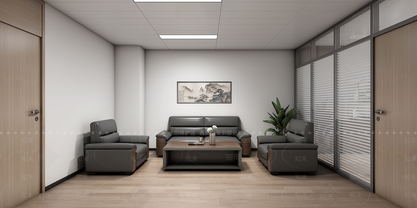 现代简约经理办公室3D模型下载【ID:1217095203】