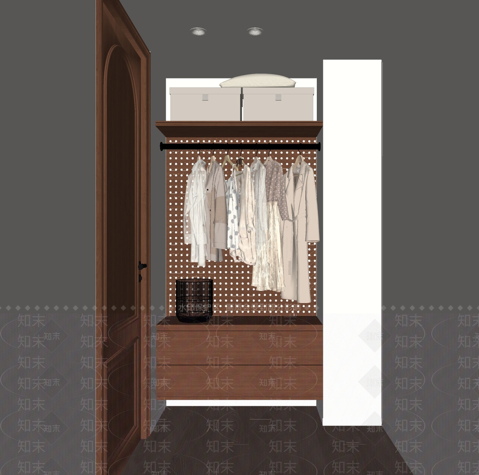 现代衣帽间SU模型下载【ID:1217106490】