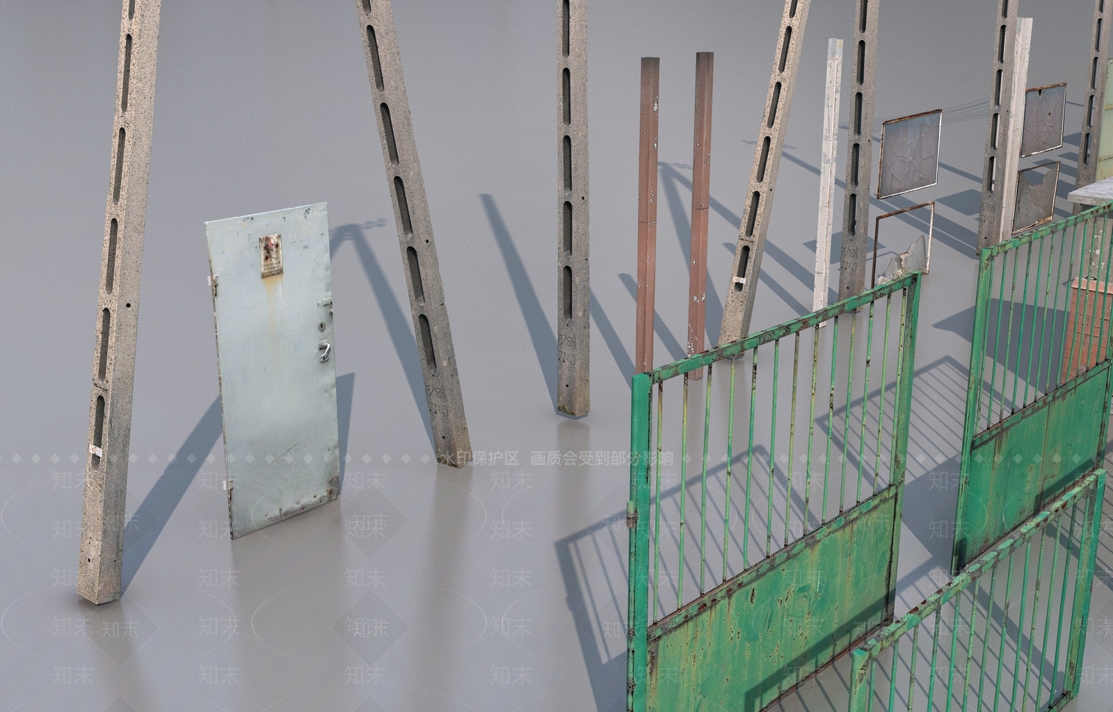 工业复古风门组合3D模型下载【ID:1217107053】