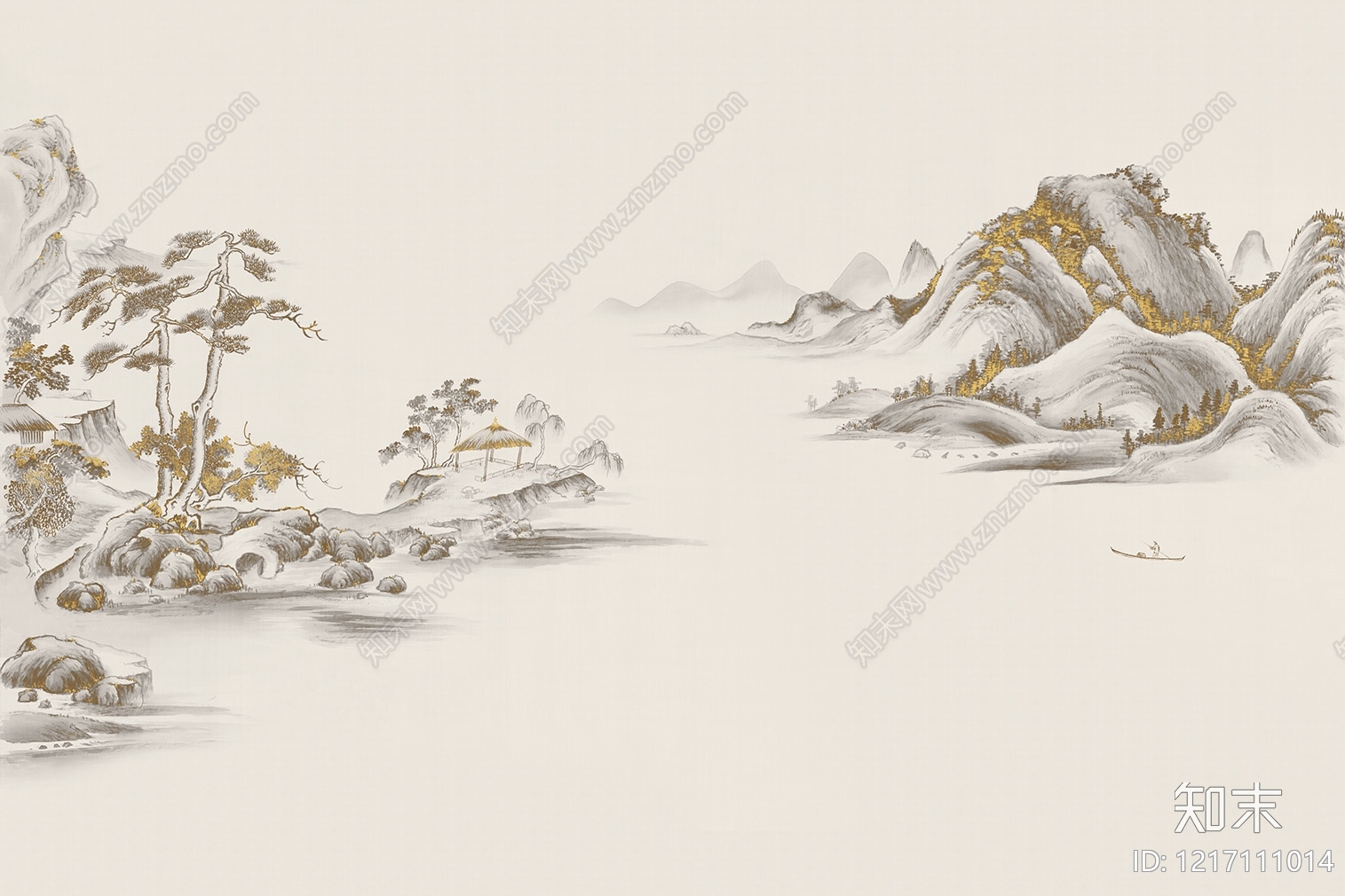 现代山水贴图下载【ID:1217111014】