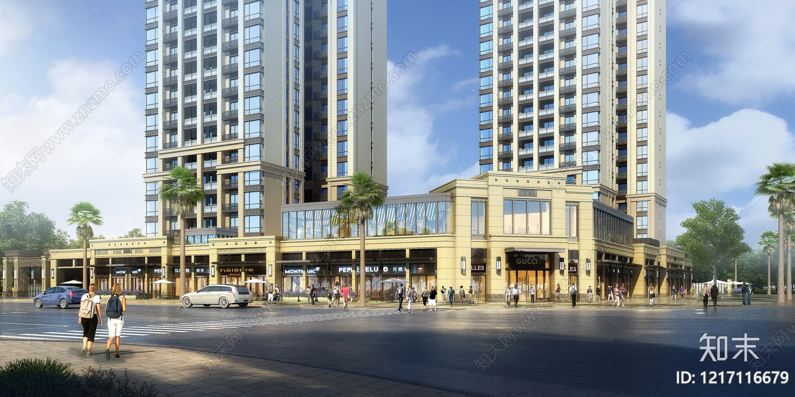 新古典主义小高层住宅楼3D模型下载【ID:1217116679】