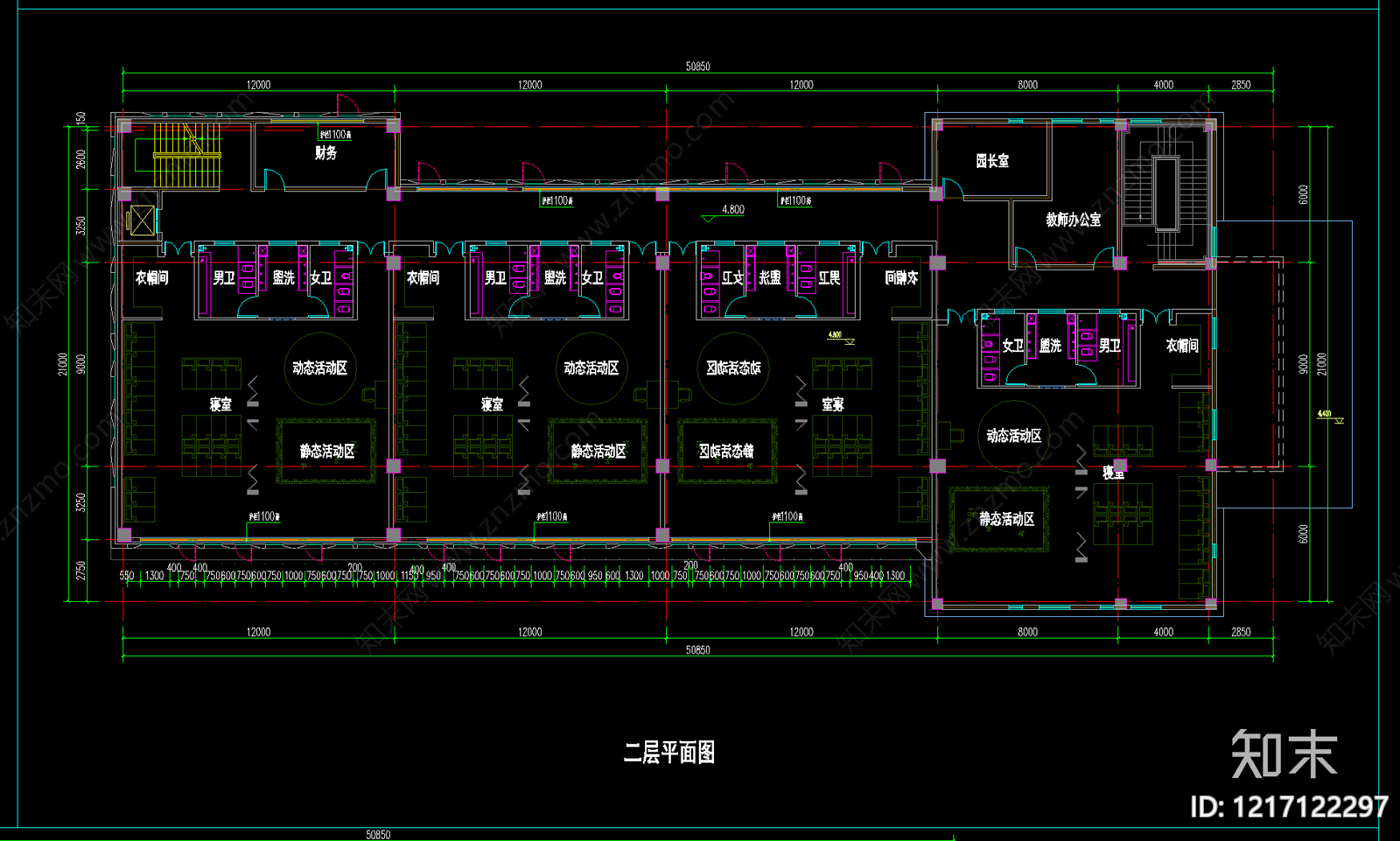 现代幼儿园建筑cad施工图下载【ID:1217122297】